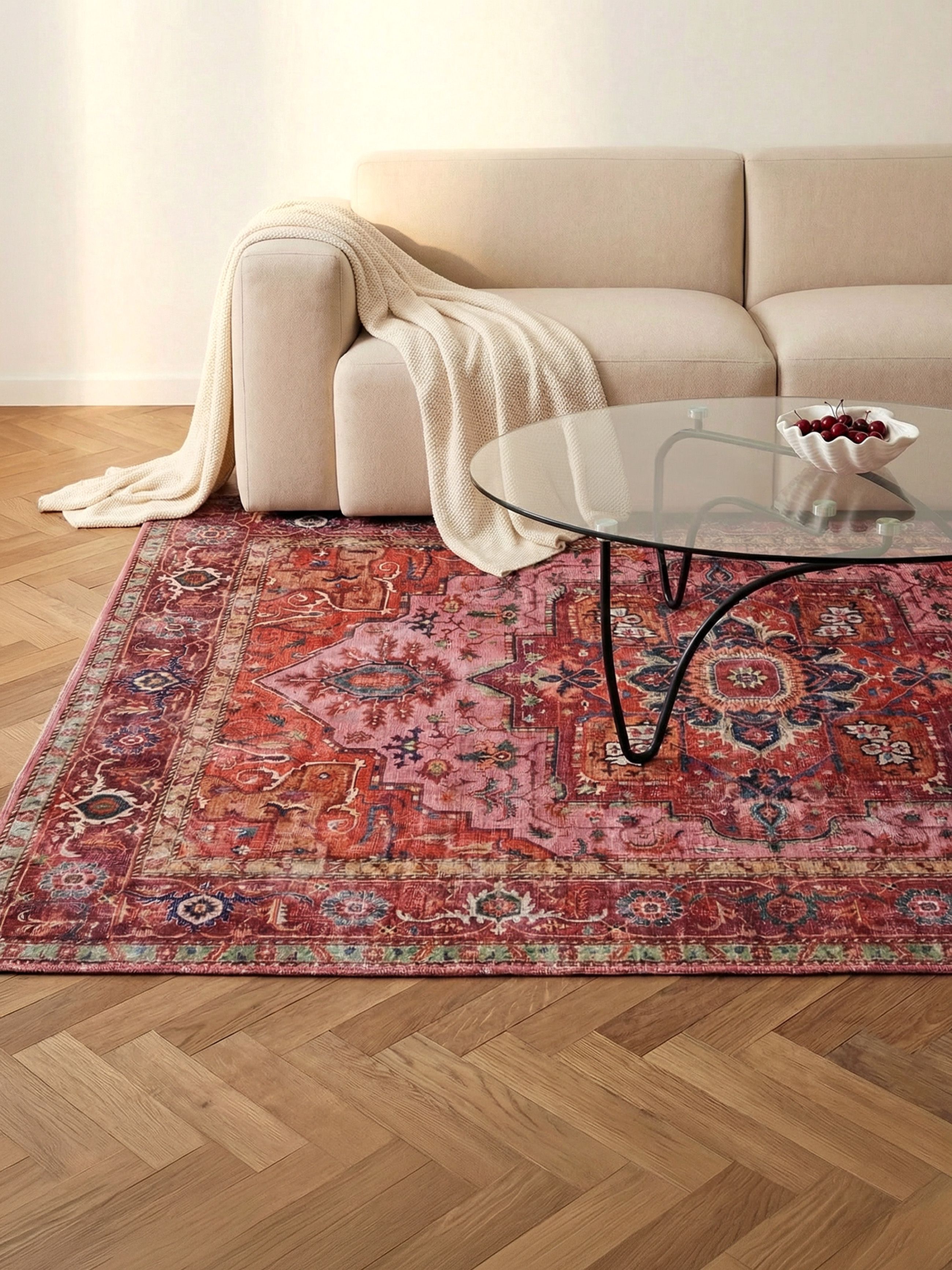 Rugvista essential - Georgia Oriental - Red / Pink 200 x 300 cm