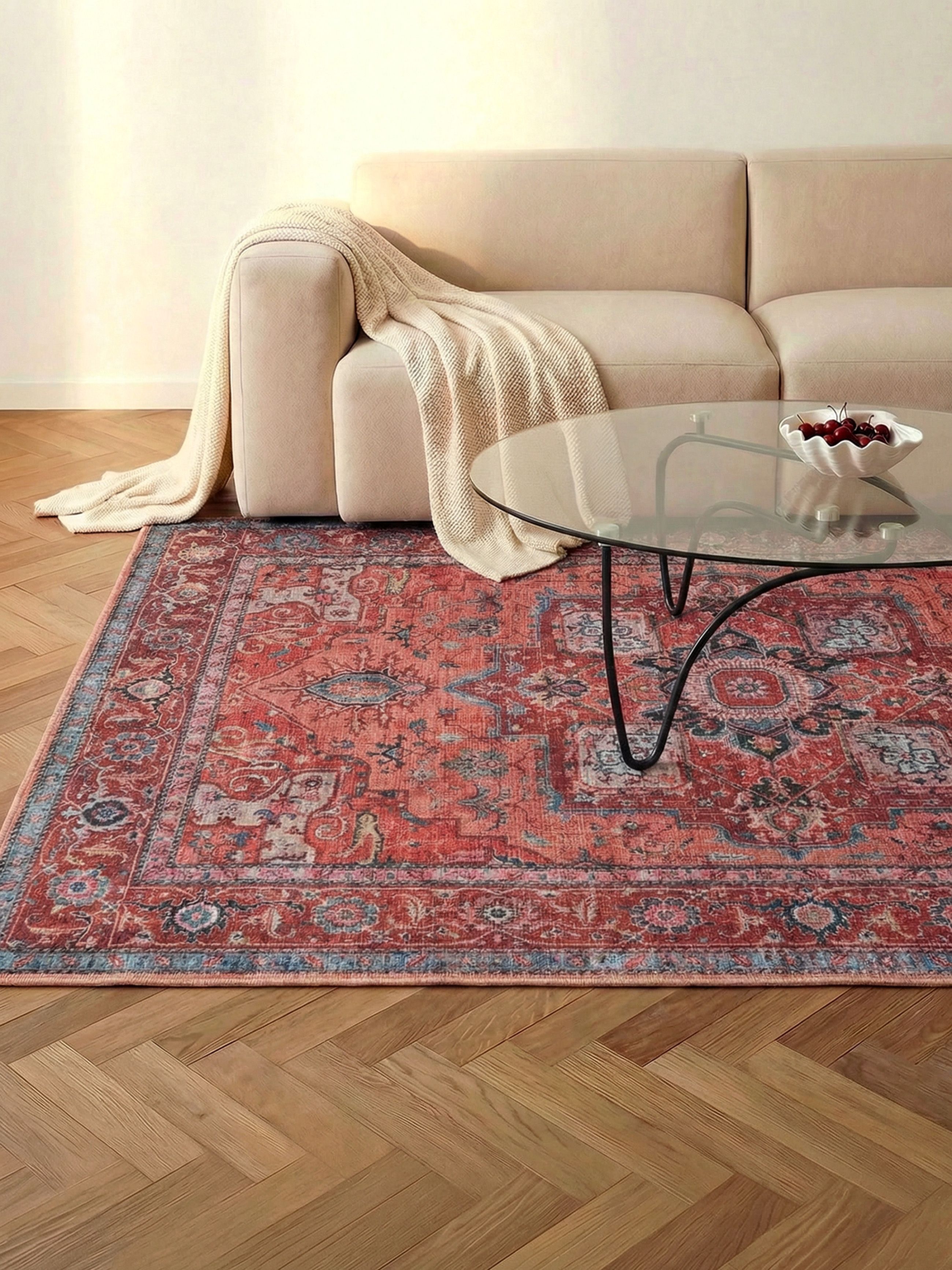 Rugvista essential - Georgia Oriental - レッド / ブルー 200 x