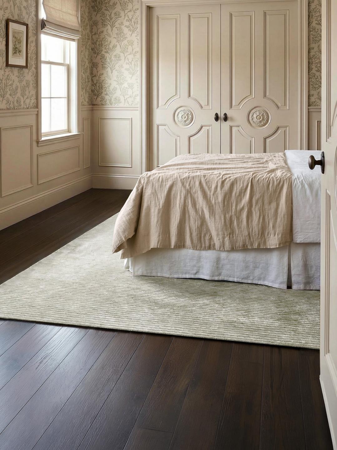 Tapis Fine Stripe en vert clair