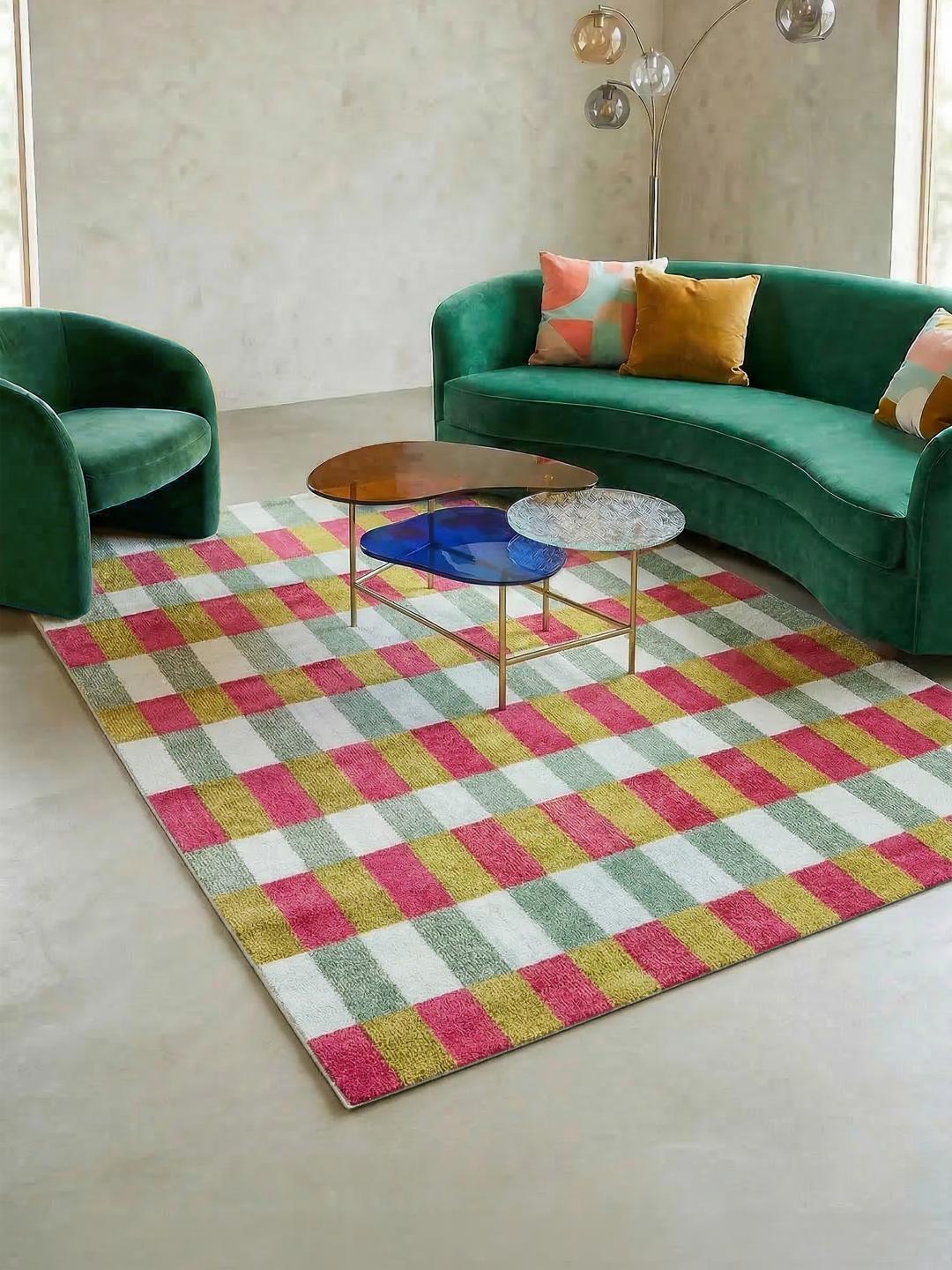 Wasbaar boho-tapijt voor de slaapkamer en woonkamer, antislip, vintage