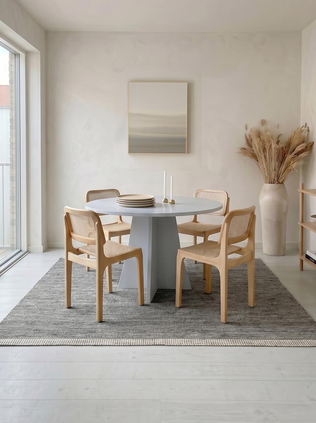 Tapis carré en laine gris foncé tissé à la main avec une texture tissée à plat