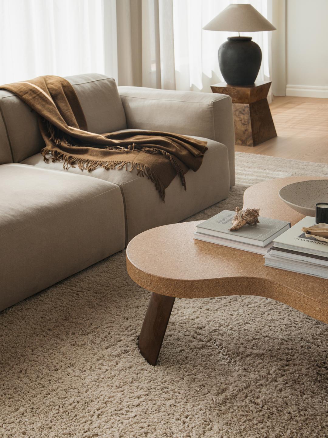 Tapis rond beige
