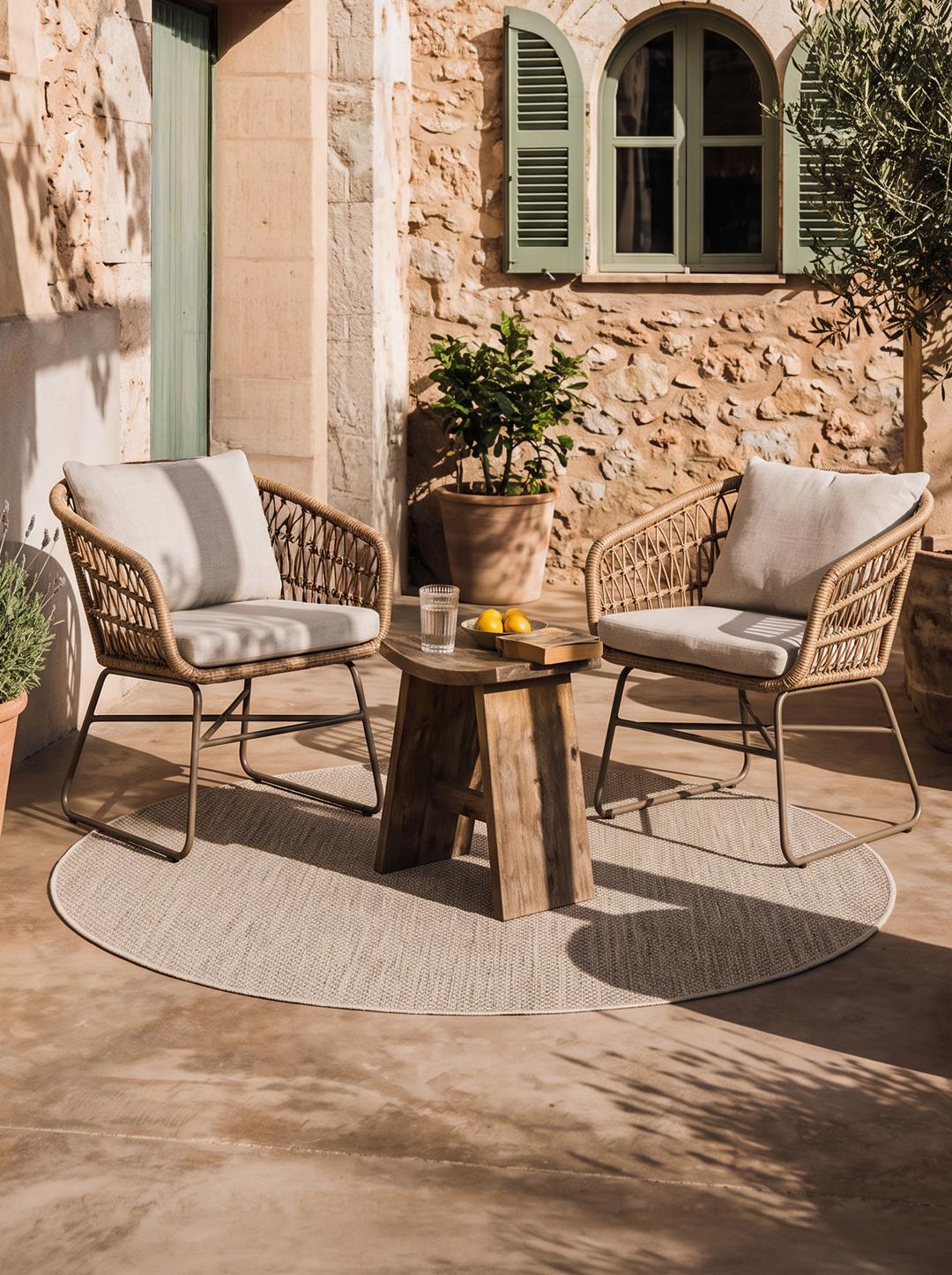rond beige vloerkleed