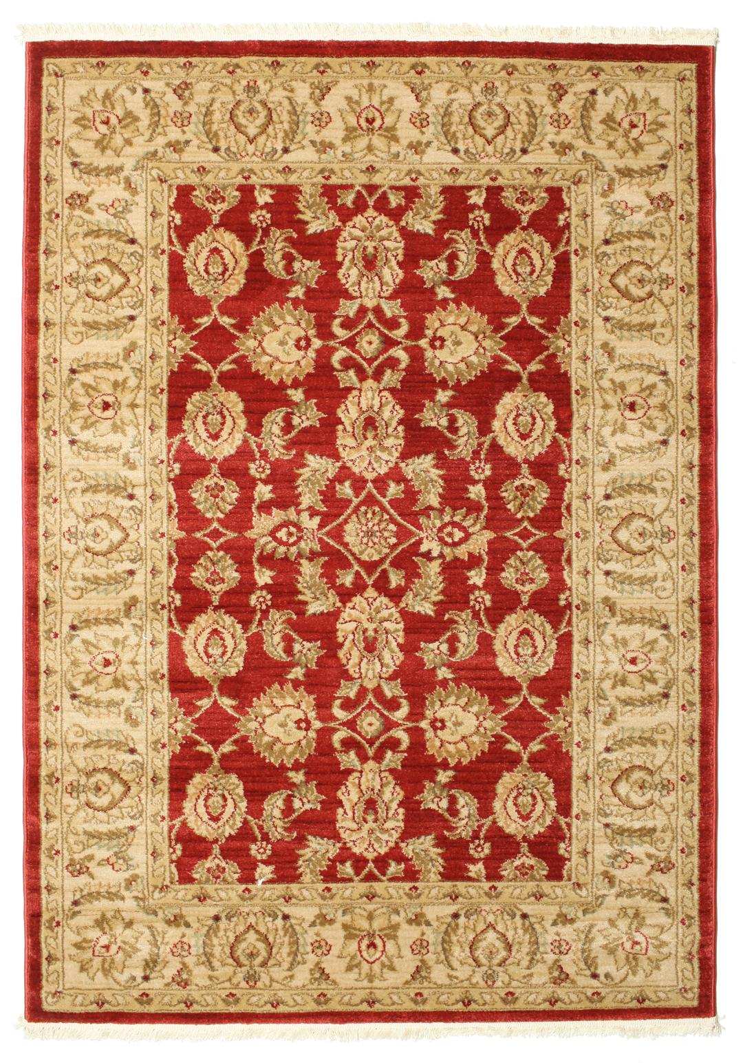 Rood tapijt met ingewikkelde bloemmotieven
