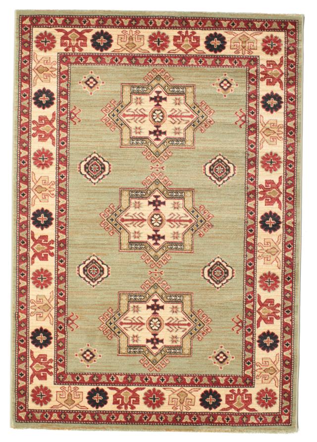 Grand Tapis D'Orient Vintage Patchwork 300x200 Cm - Vert/rouge, Noué Main, 1946