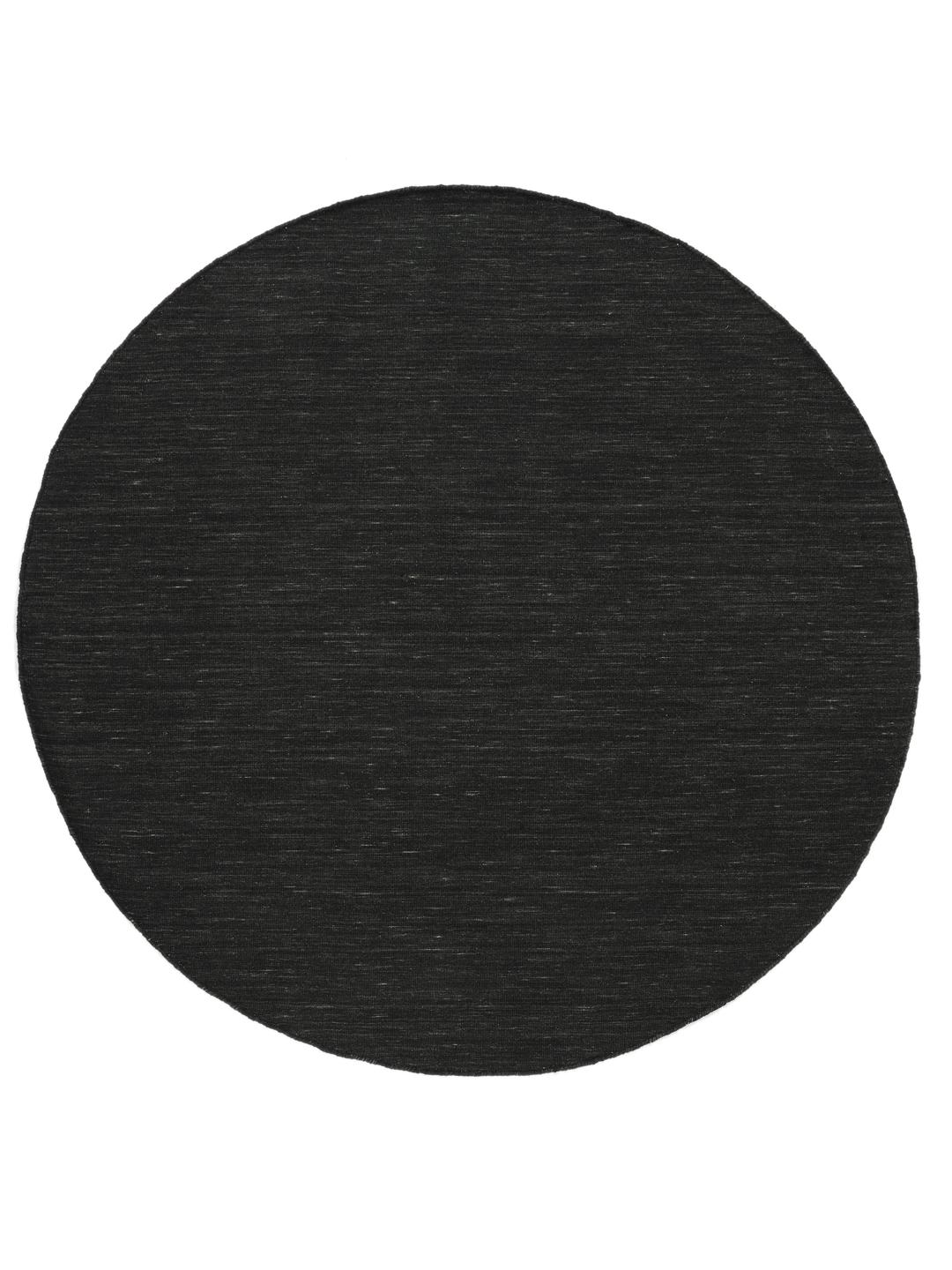 Zwart rond vloerkleed