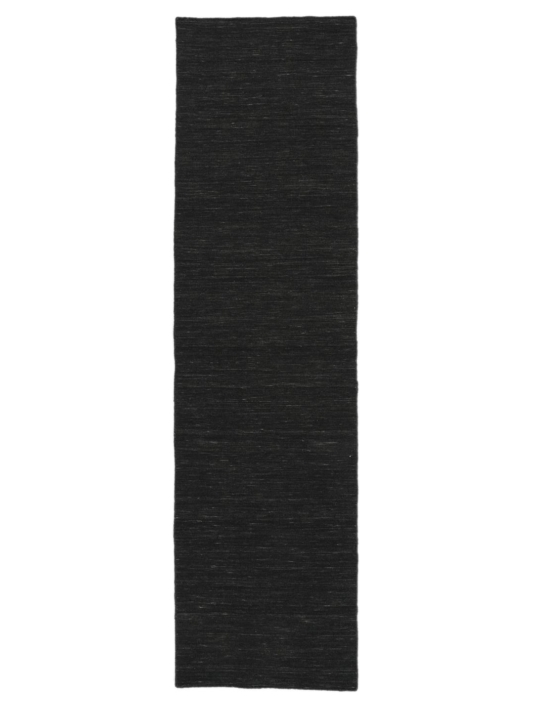 Handloom Flat sort løber - Rugvista