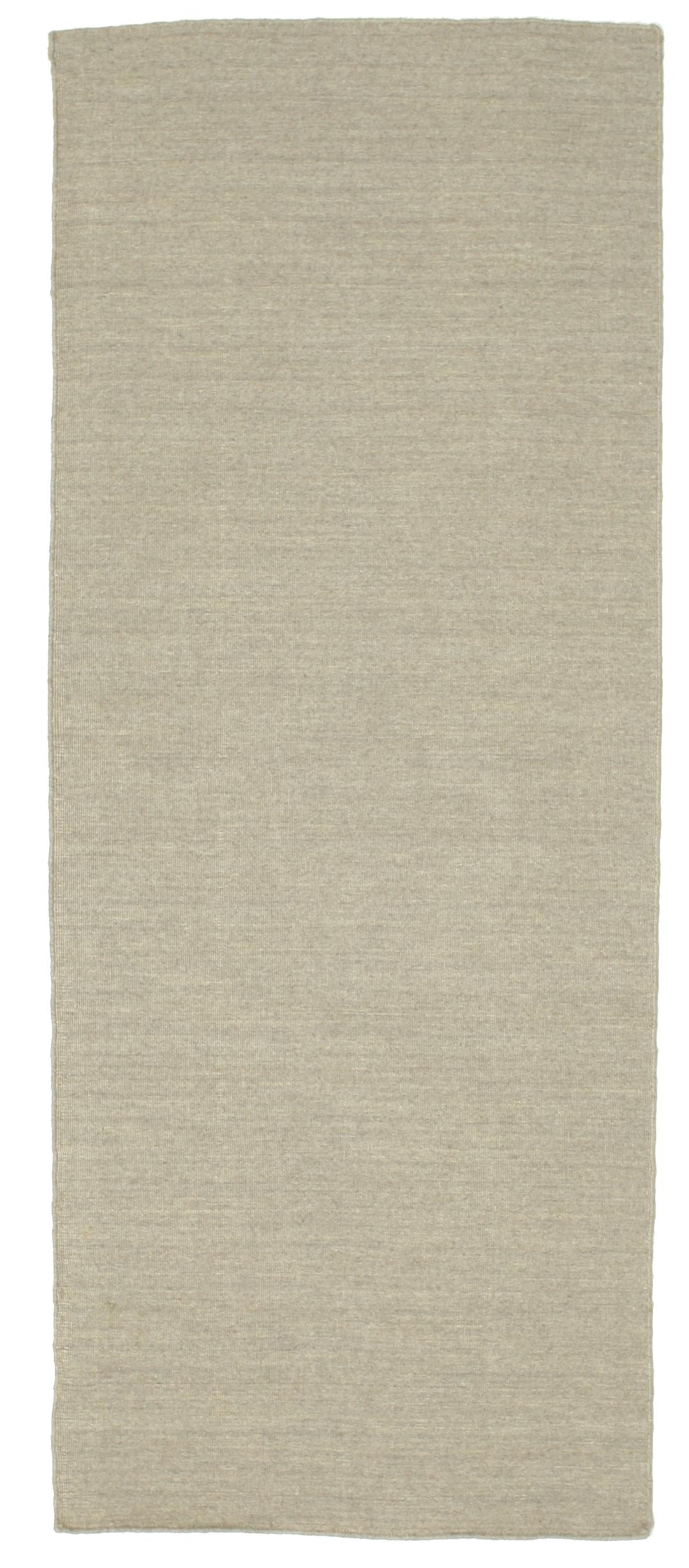 Lysegrå og beige håndvævet løber