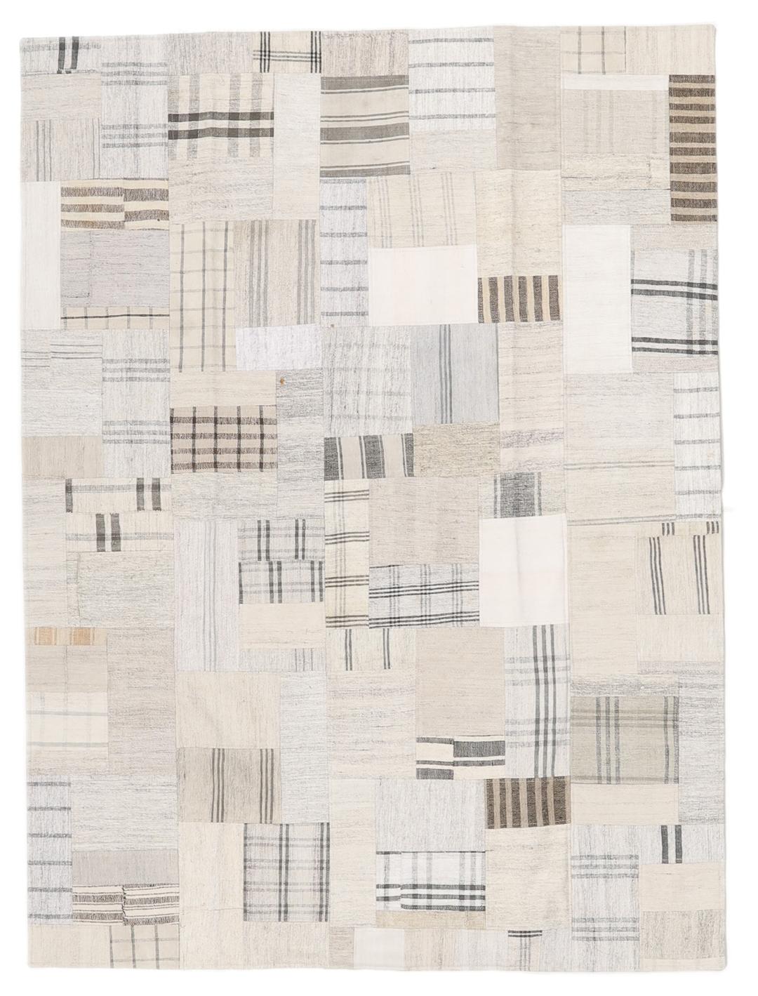Kelim Patchwork - Lysegrå / Beige - 171 x 230 cm