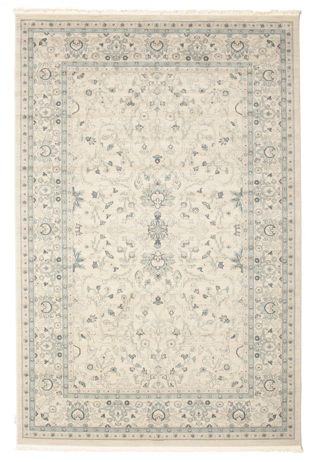 beige en groen tapijt met franjes