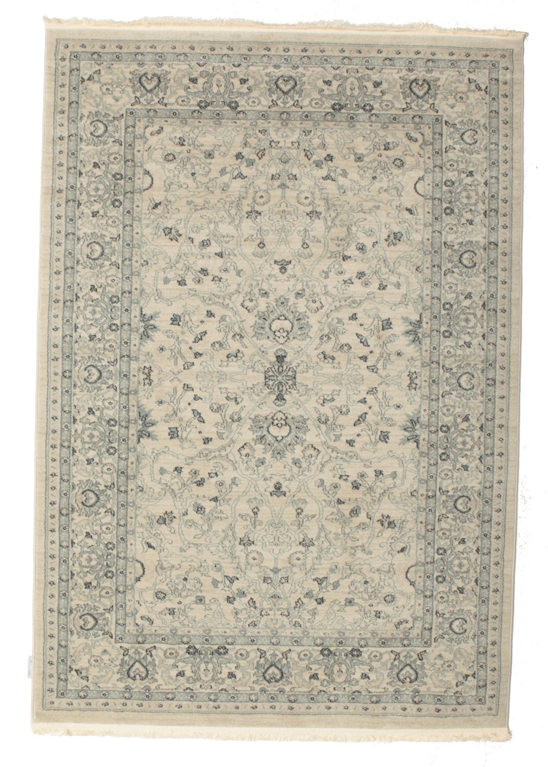 beige en groen tapijt met franjes