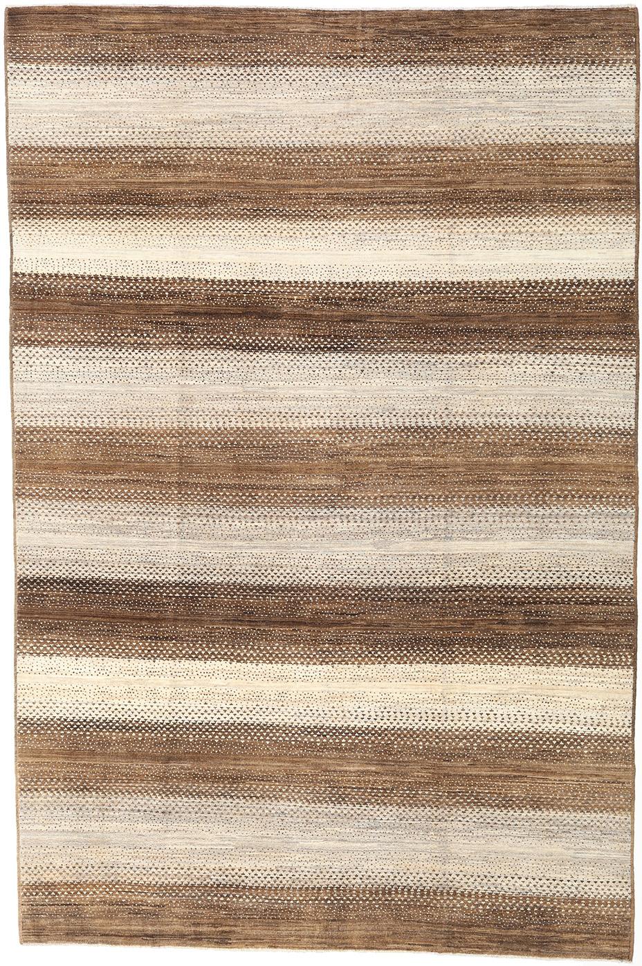Hand-knotted Ziegler Modern rug from Pakistan in brown and beige tones