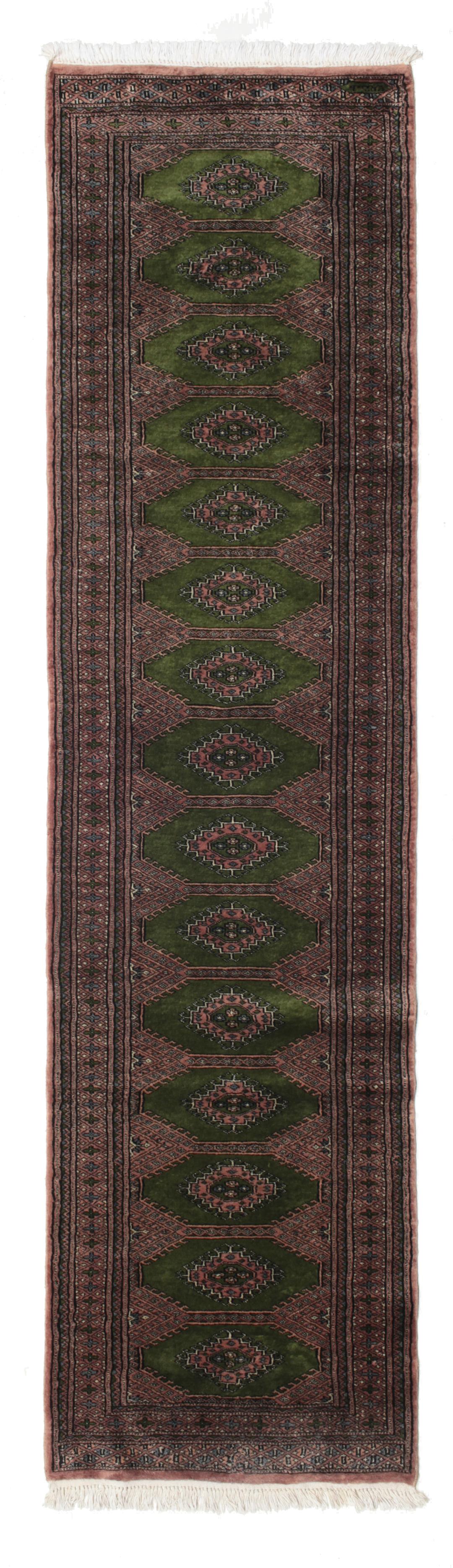 Pakistan Bokhara 2ply - Black / Dark red - 70 x 273 cm