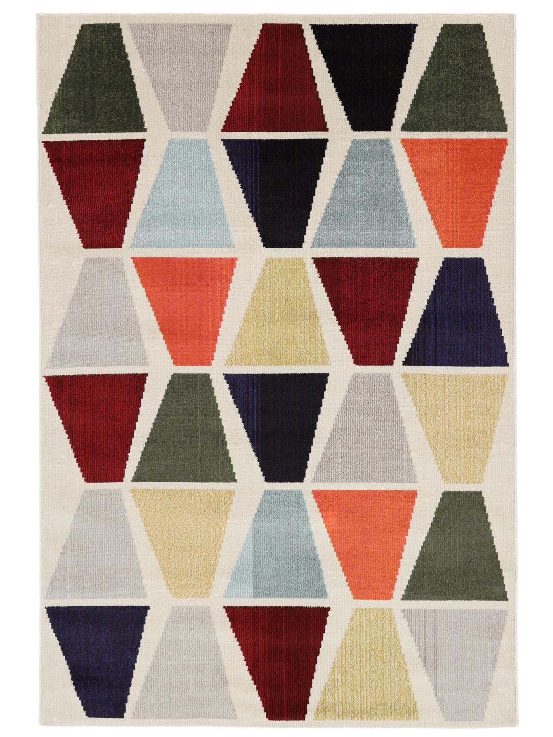Multicolor tapijt met een geometrisch patroon