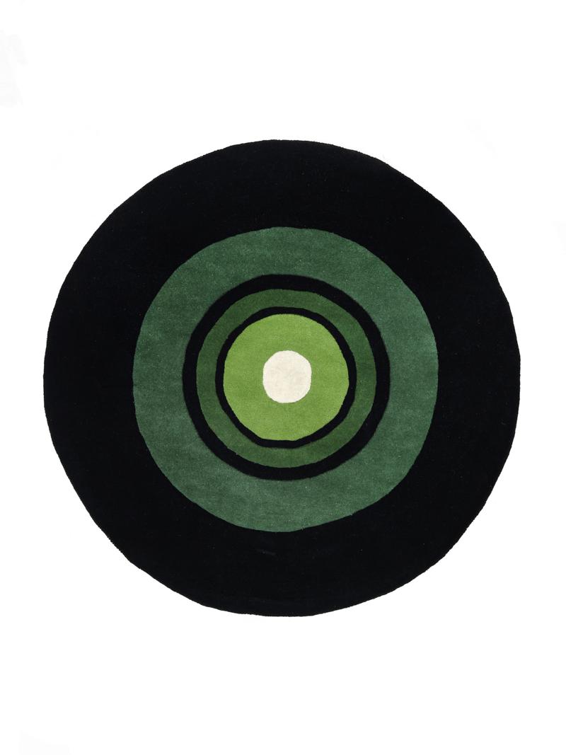 Schallplatte Handtufted - Zwart / Groen