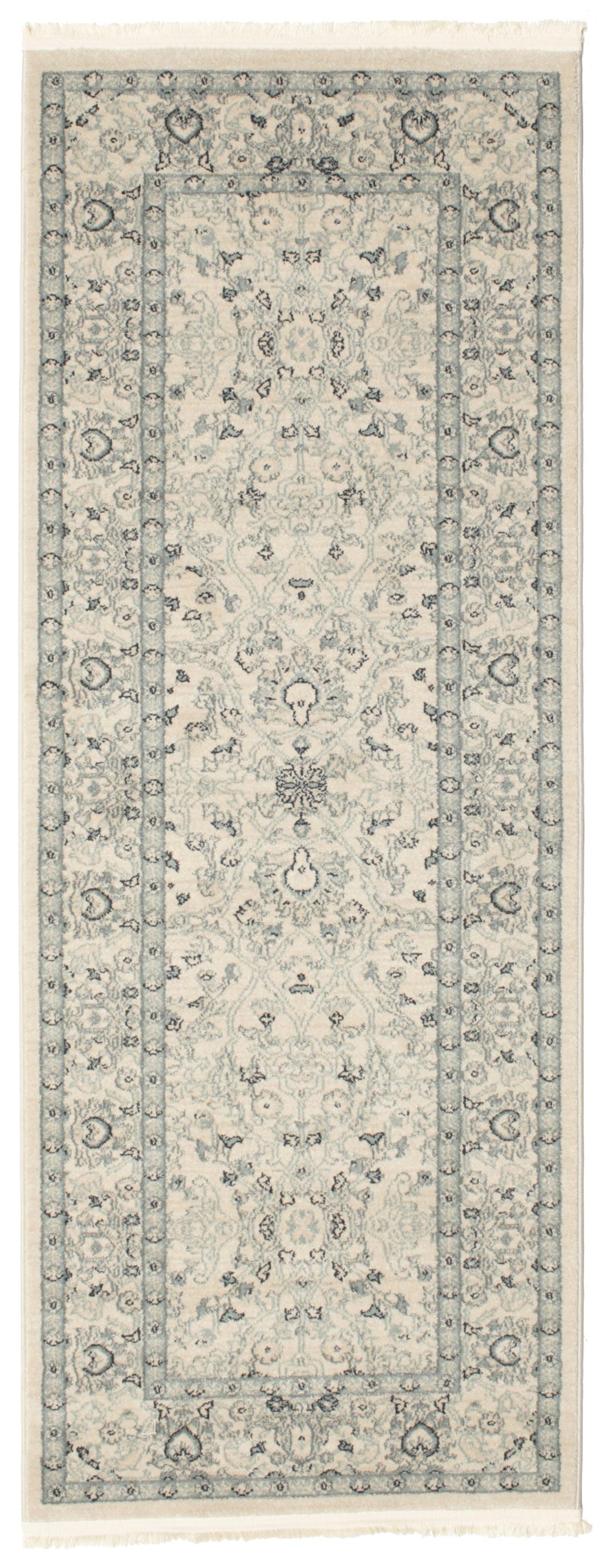 Beige en groene loper met gedetailleerd patroon