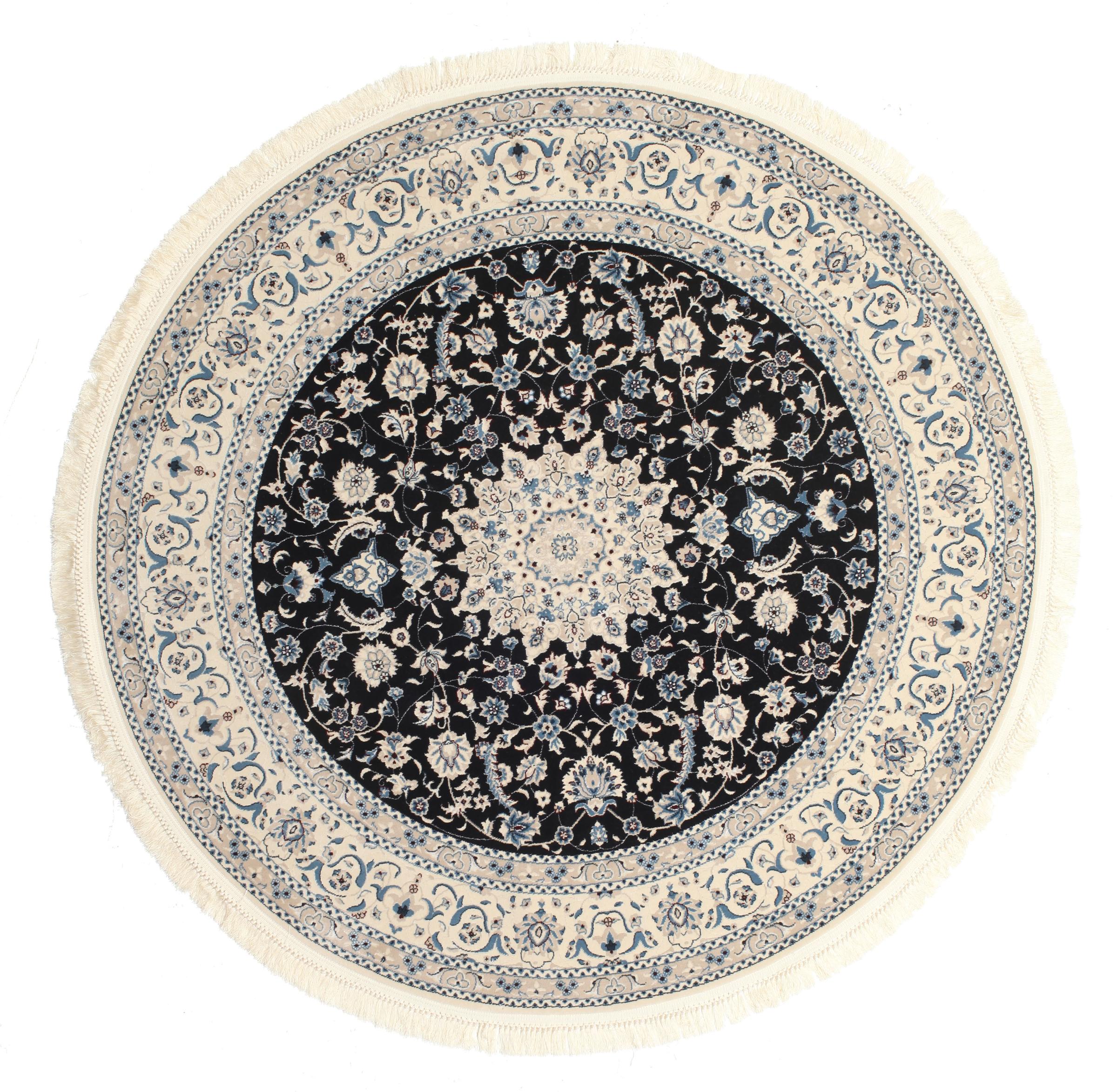 Nain Emilia - Dark Blue, Round Ø 150 cm Rug - Rugvista