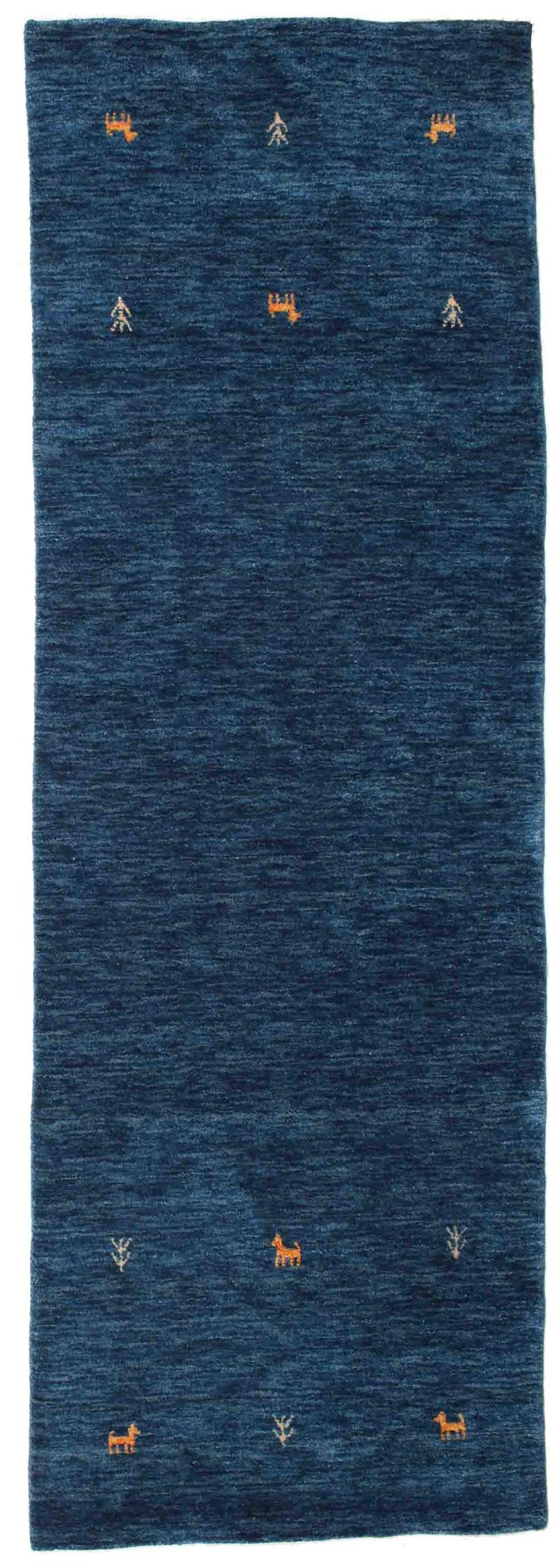 Gabbeh loom Two Lines - Donkerblauw