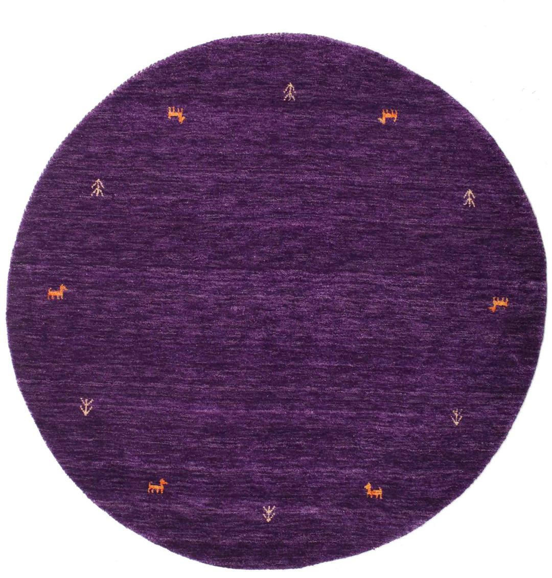 Gabbeh loom Two Lines - Purper - Ø 150 cm