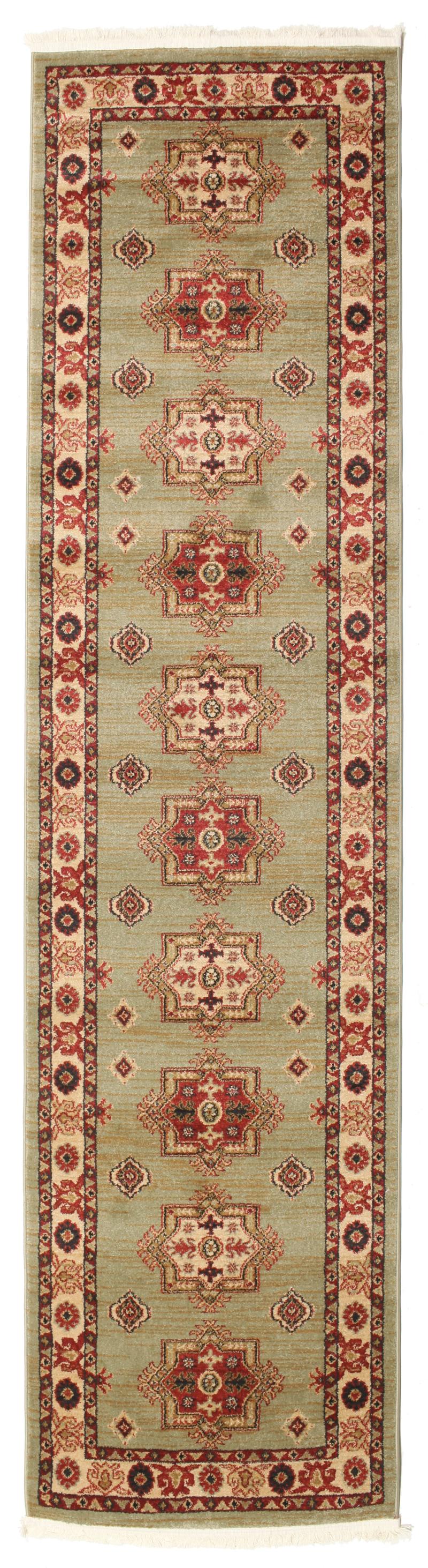 Marivan Kazak - Licht groen / Crème beige