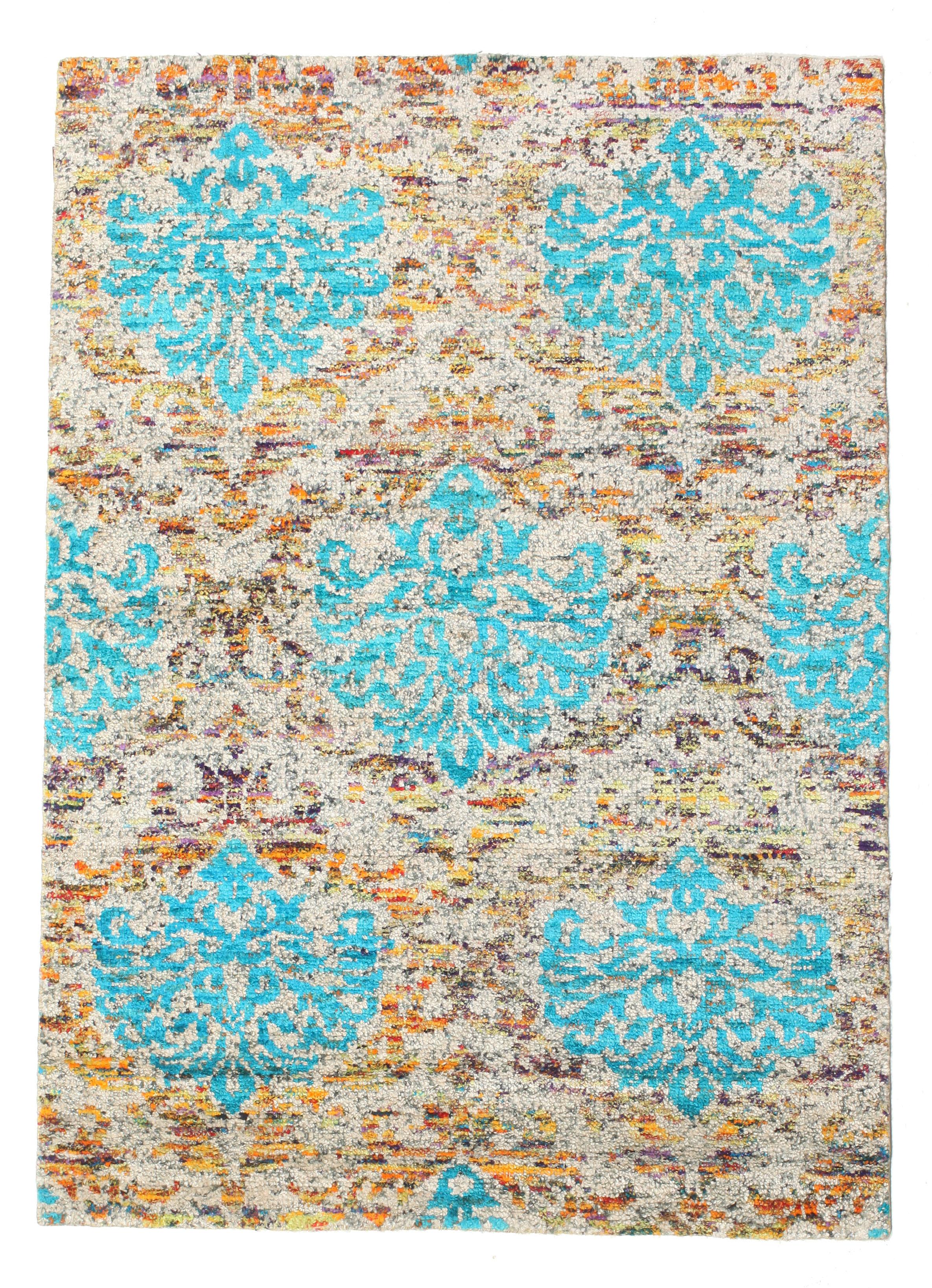 100 200 Rug Rugvista Premium - Kandula - Beige / Light Teal 140 x 200 cm Silk Rug ...