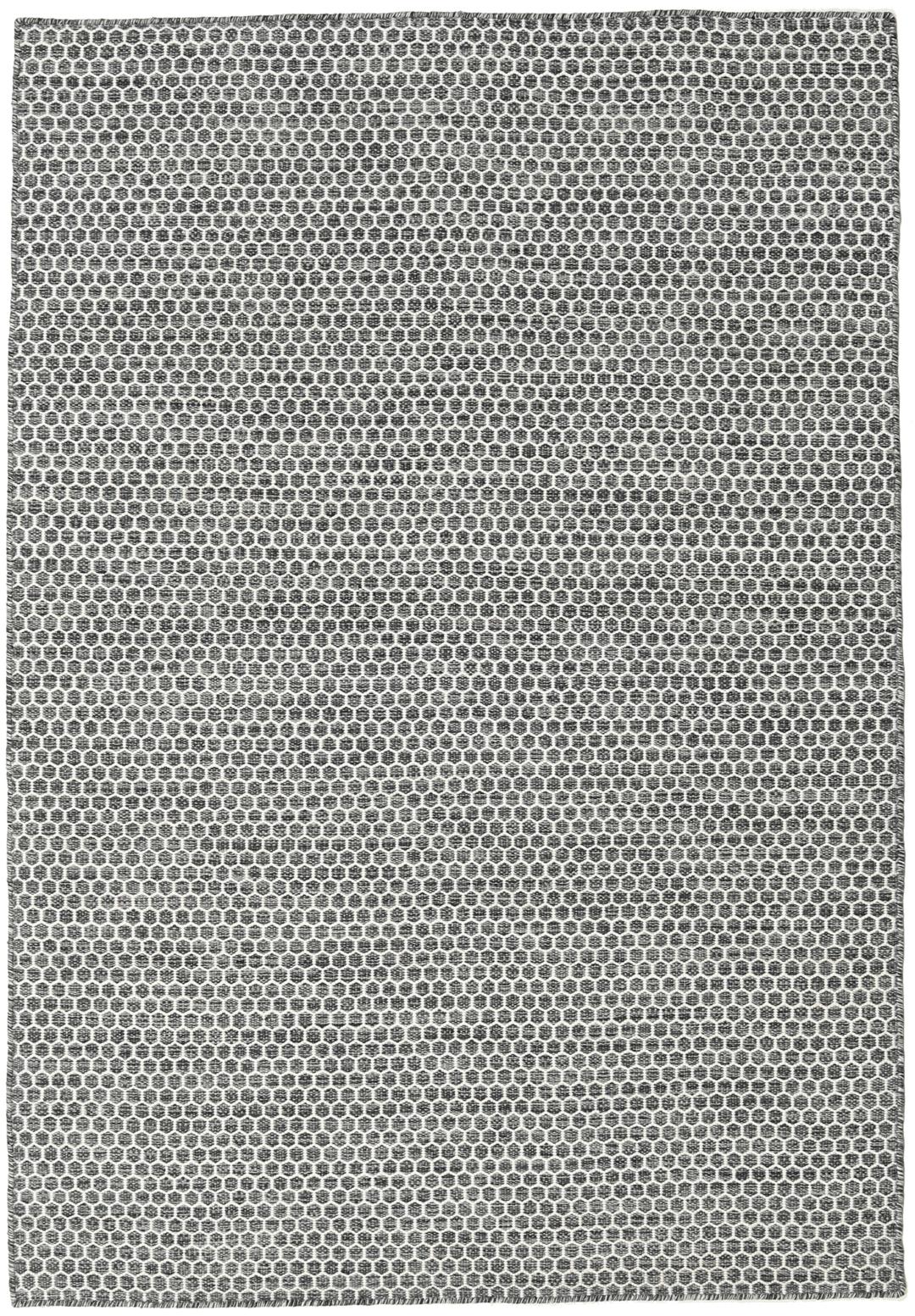 Kelim Honey Comb - Black / Grey - 160 x 230 cm