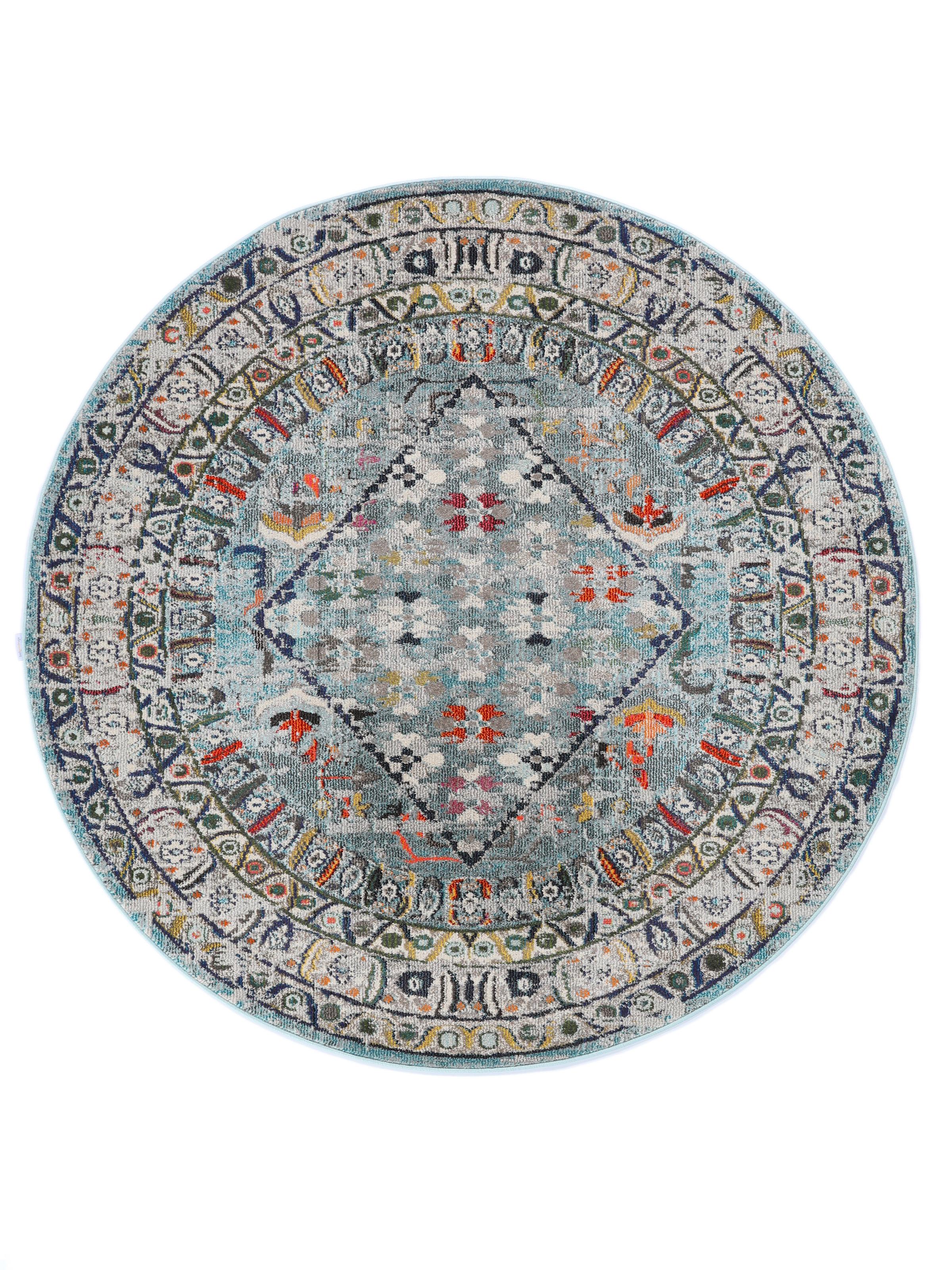 Rugvista essential - Chillon - Azul Claro / Multicor, Redondos Ø 200 cm ...