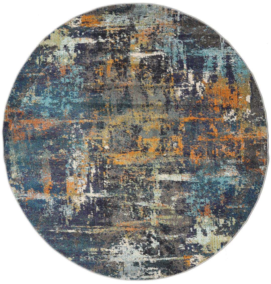 Castor - Teal / Multicolor - Ø 200 cm