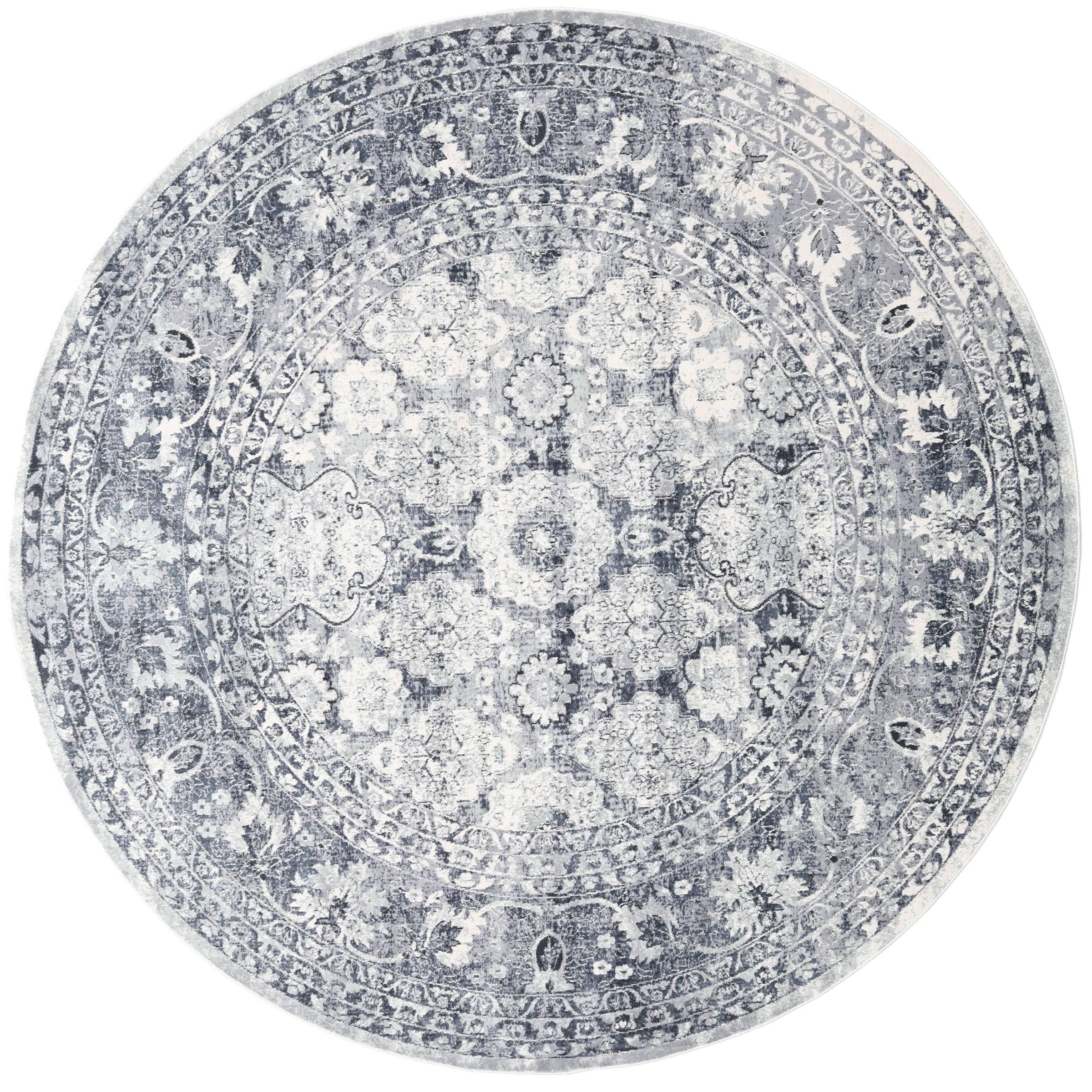 Rugvista core - Pasha - Dark Blue / Grey, Round Ø 200 cm Rug - Rugvista