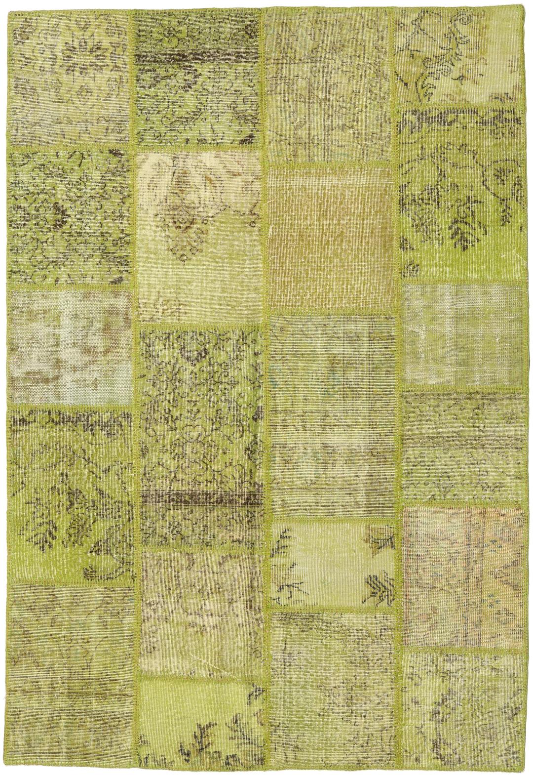 Turecki dywan Patchwork w kolorze jasnozielonym