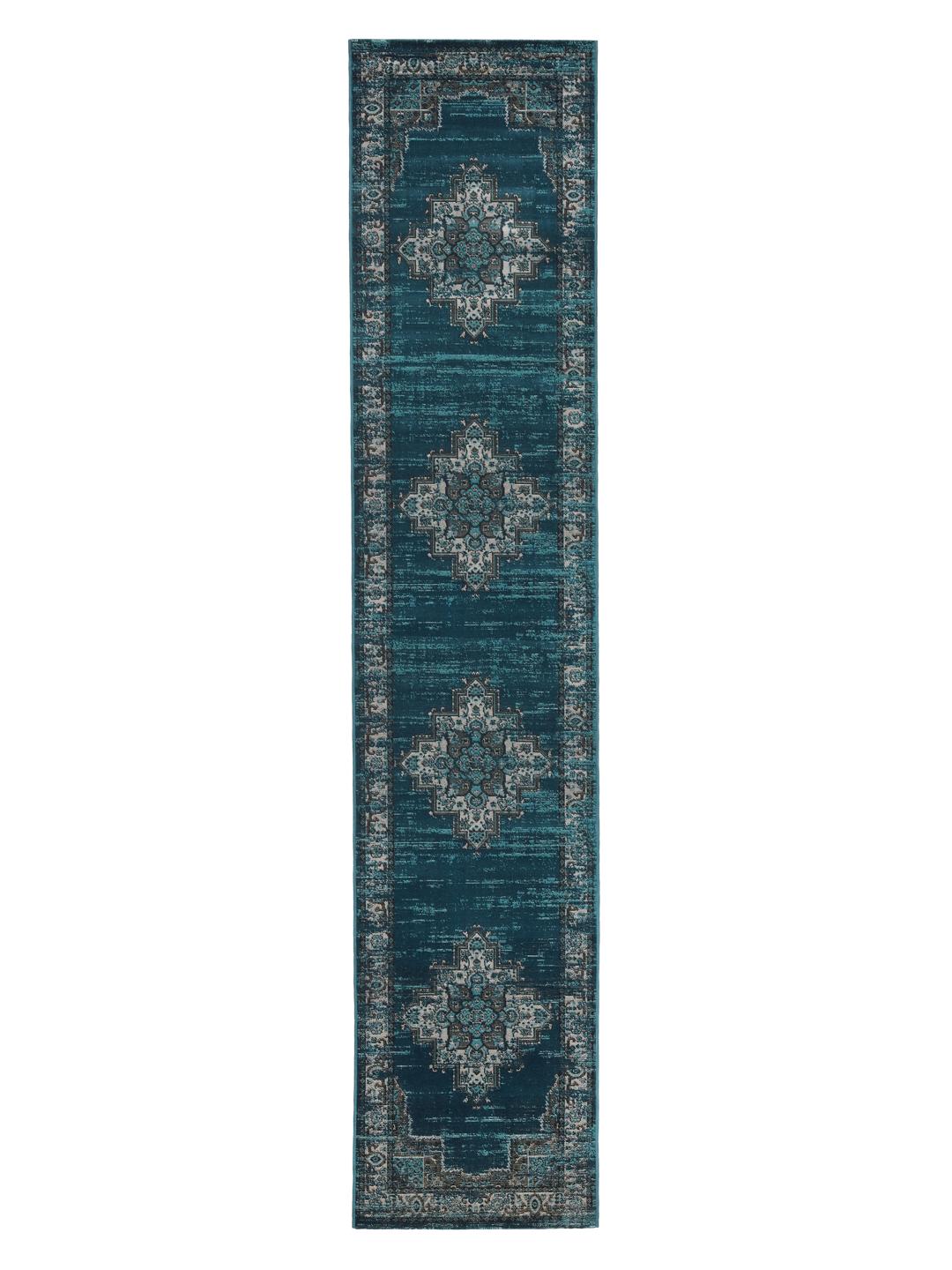 Vintage Vega løber i mørkeblå, turkis og teal