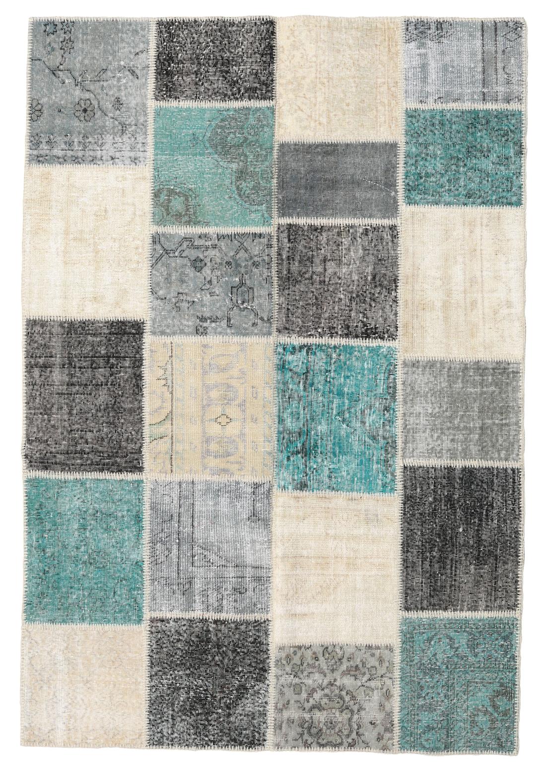 Een uniek patchwork vloerkleed uit Turkije met een multicolor design