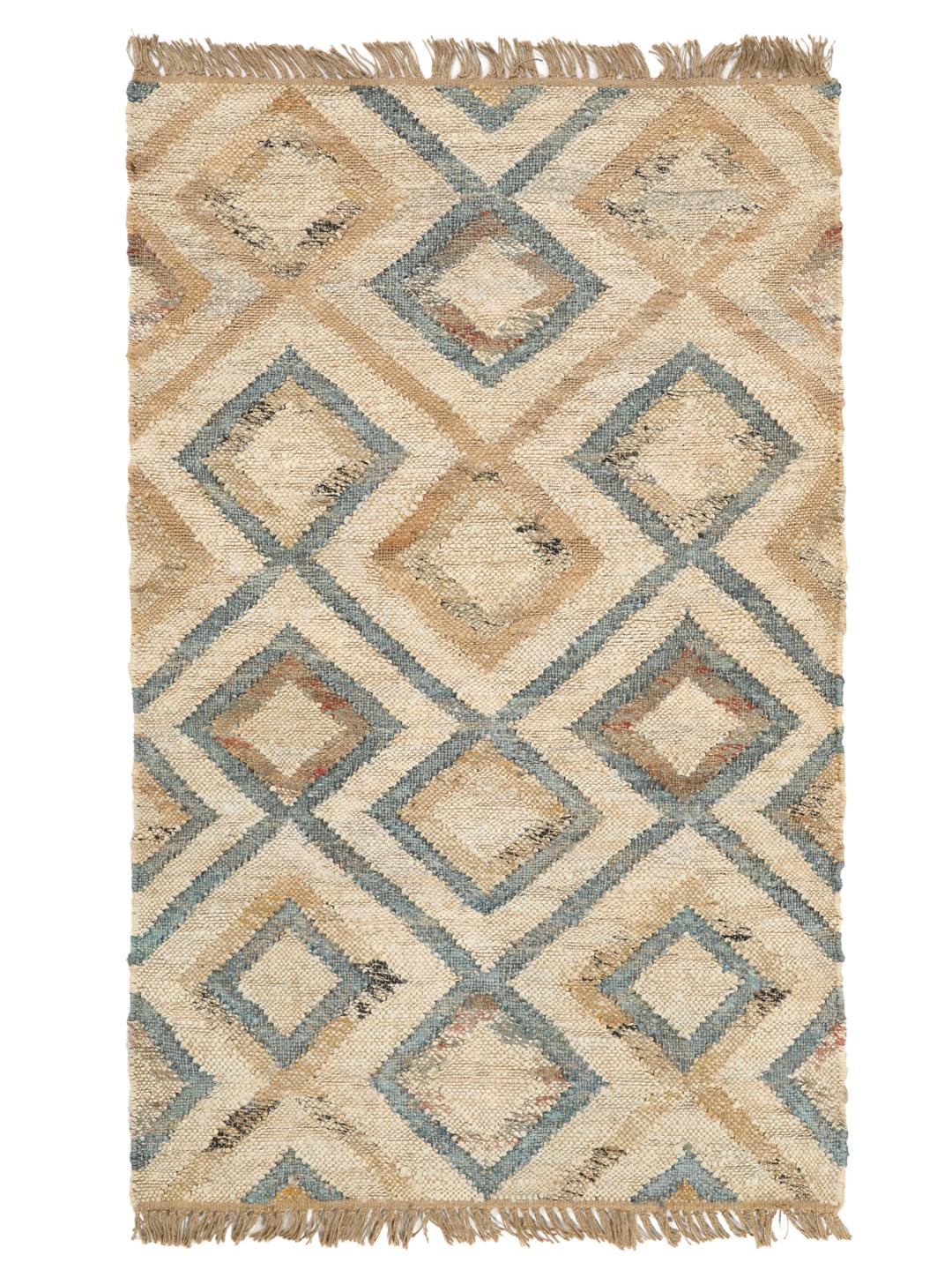 Patagonia Jute - Krem-beige / Blå - 100 x 160 cm