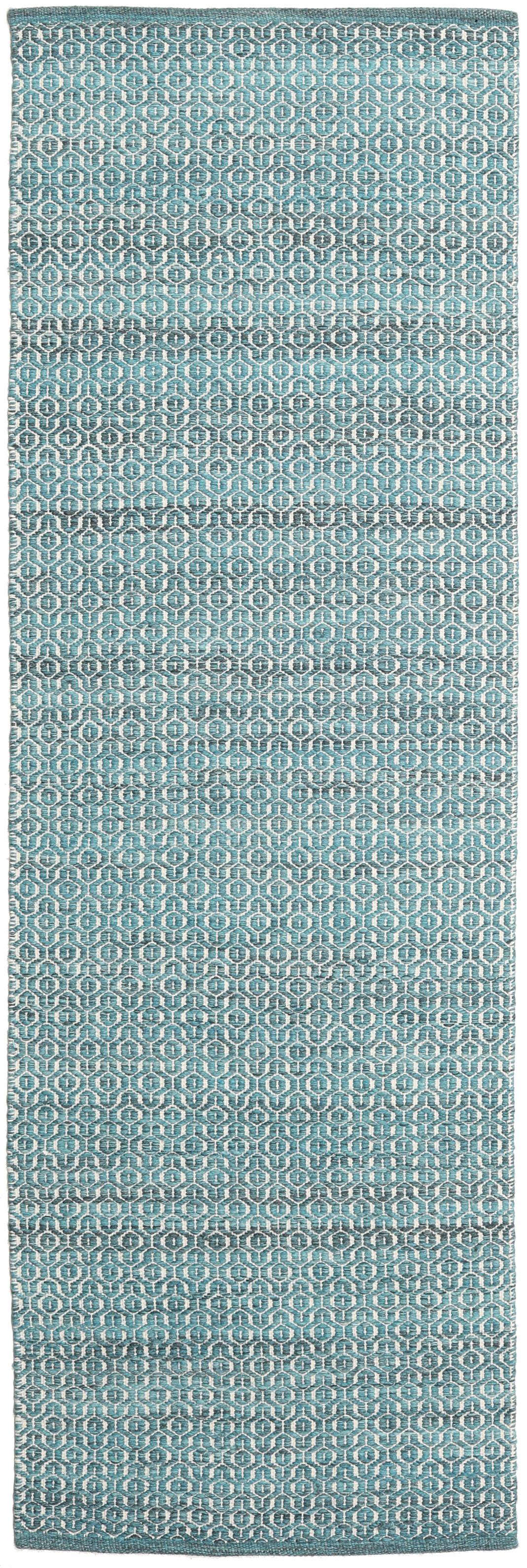 Alva - Turquoise / White - 80 x 250 cm