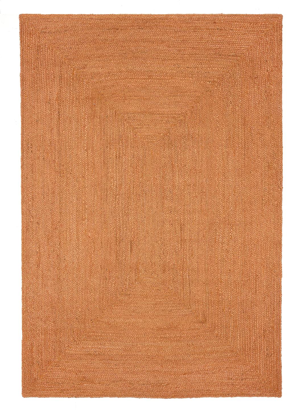 Tapis en jute orange tissé à la main
