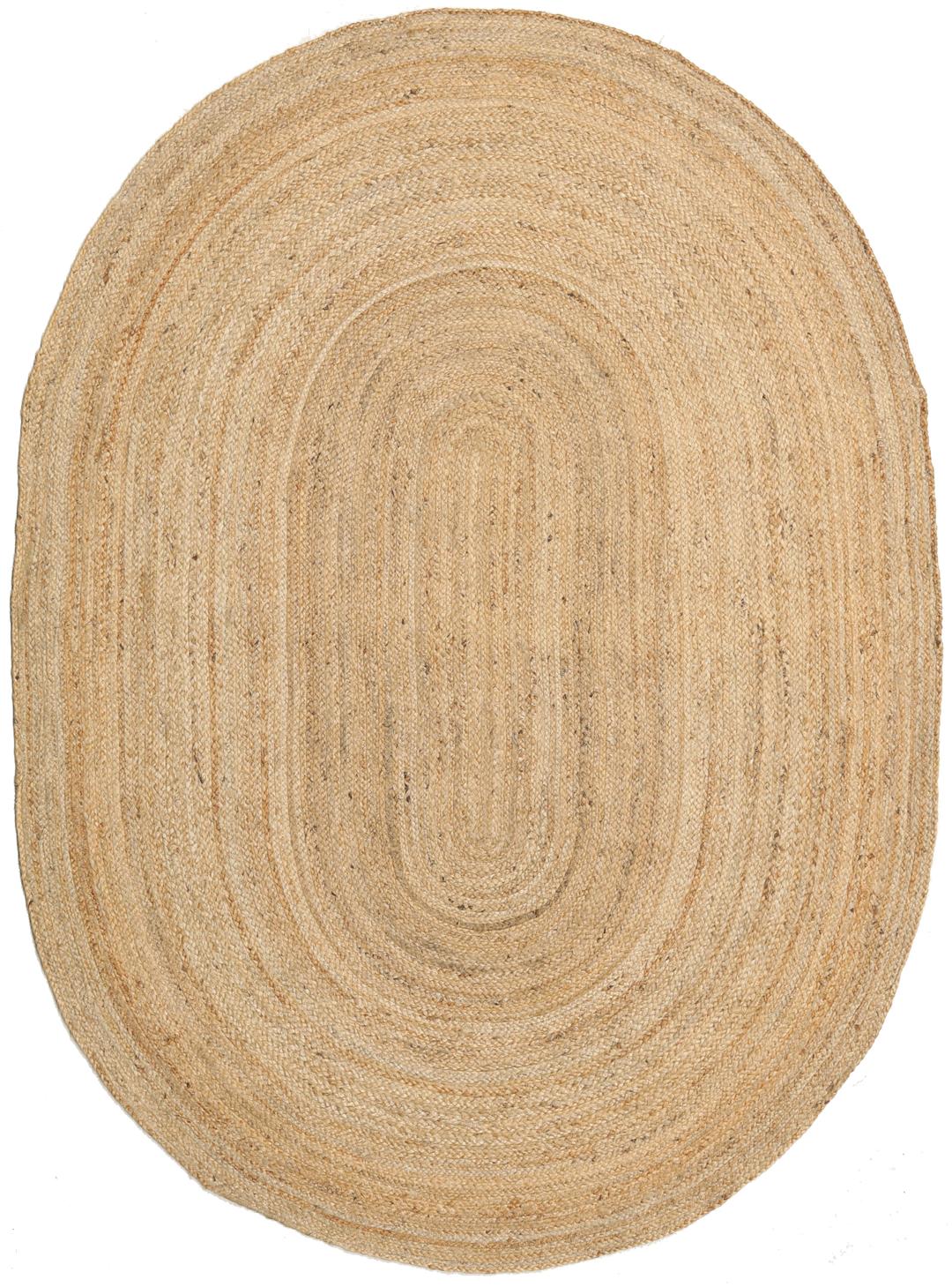 Tapis Jute Naturel Ovale 80x150cm - Style Boho Pour Salon Et Chambre