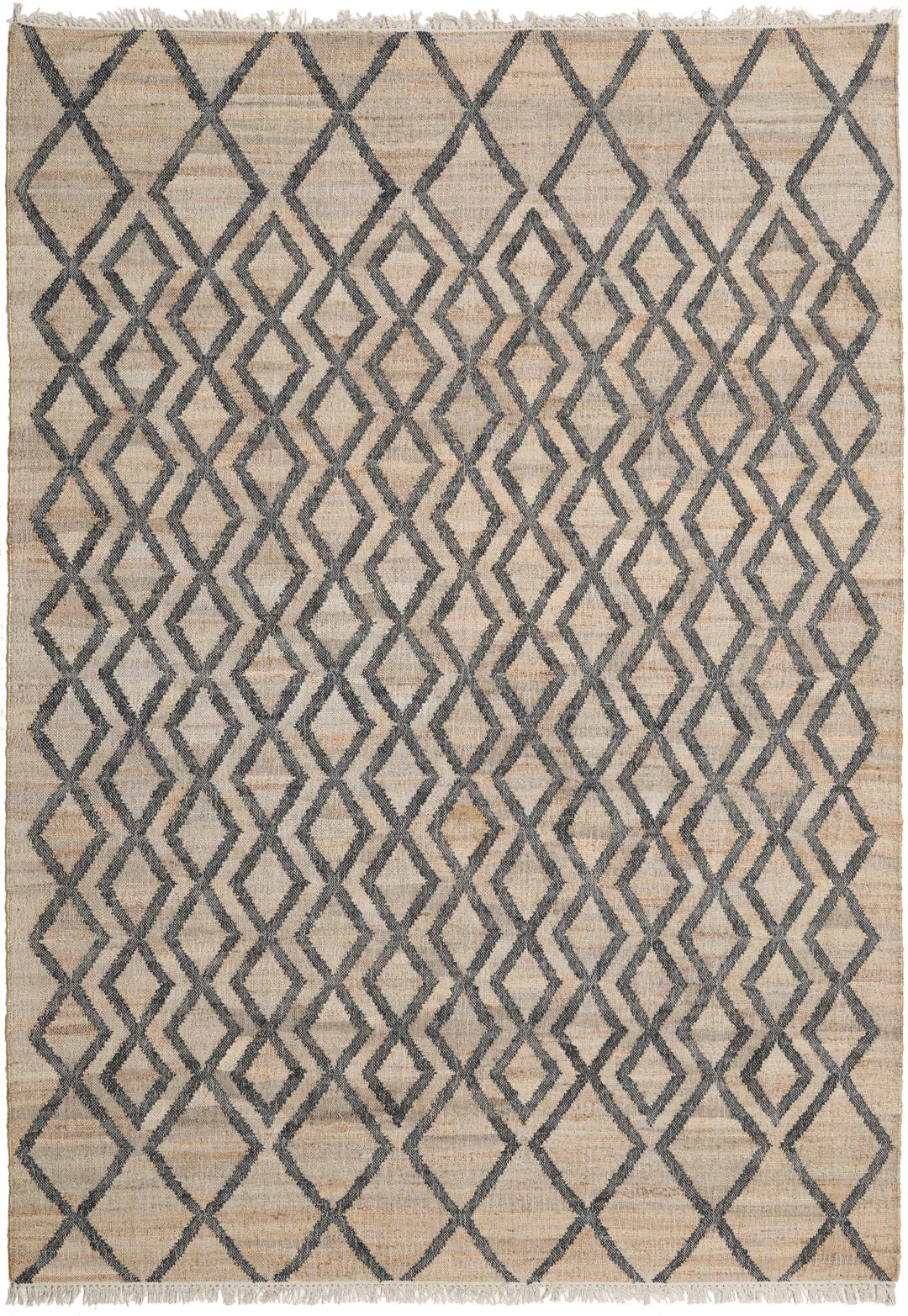 Tekla jute - Beige / Houtskoolgrijs - 200 x 300 cm