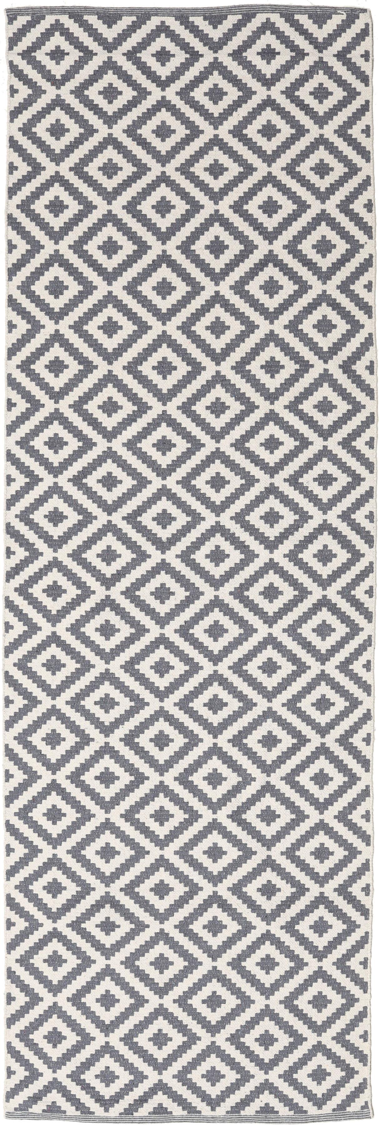 Torun Rug Rugvista core - Torun - Grau / Weiß, Läufer 80 x 250 cm Baumwollteppich ...