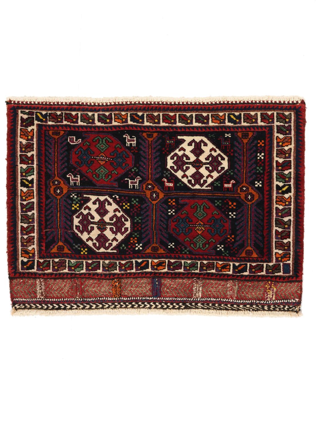 
    Afshar / Sirjan - Black / Dark red - 55 x 84 cm
  