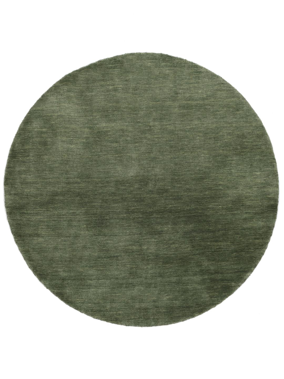 Tapis rond tissé à la main en vert forêt
