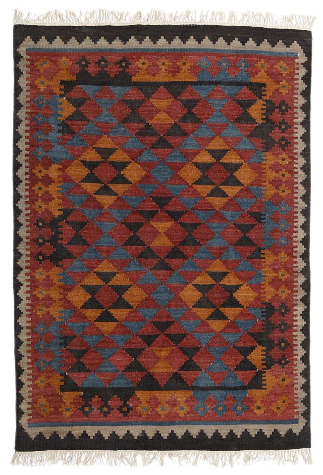 Tapis orient 120x180 rectangle rouge et beige tissé motifs orientaux
