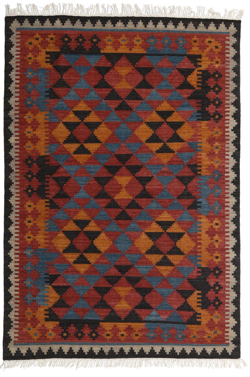 Kelim Isparta - Roestrood / Blauw