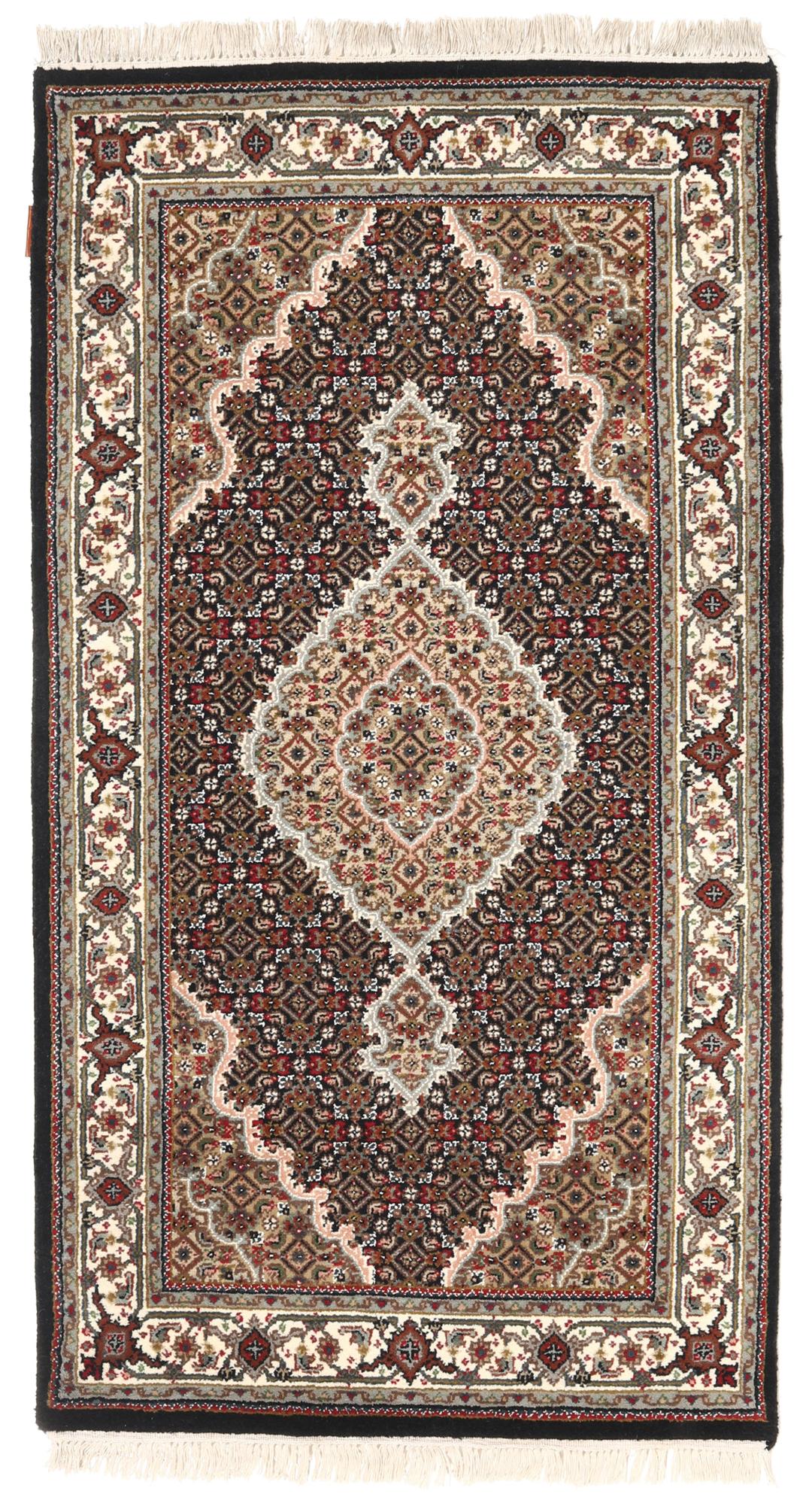 Handgeknoopt Tabriz-tapijt uit India in veelkleurige tinten