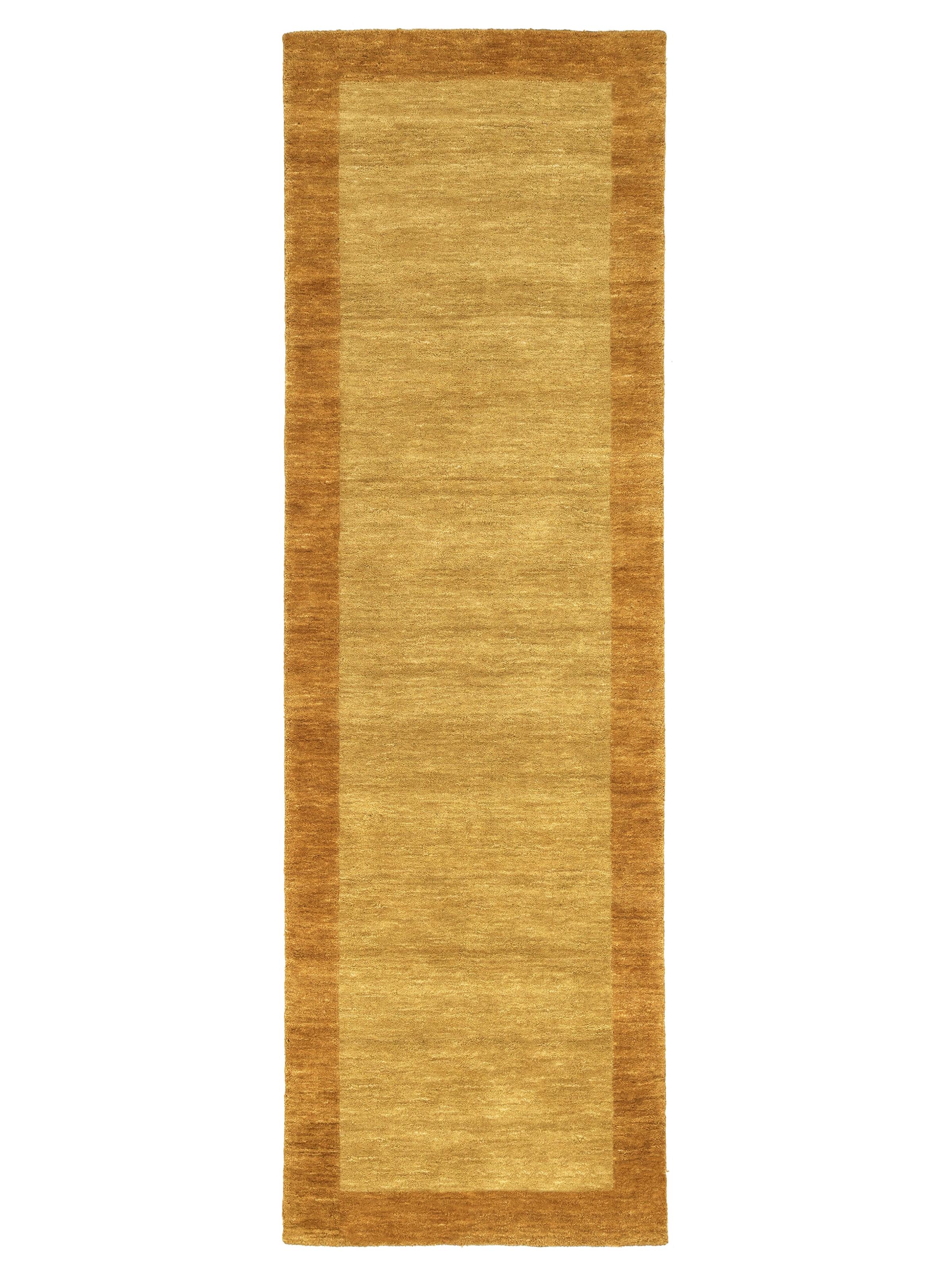 Rugvista premium - Handloom Frame - Guld, Aflang 80 x 250 cm Uldtæppe ...