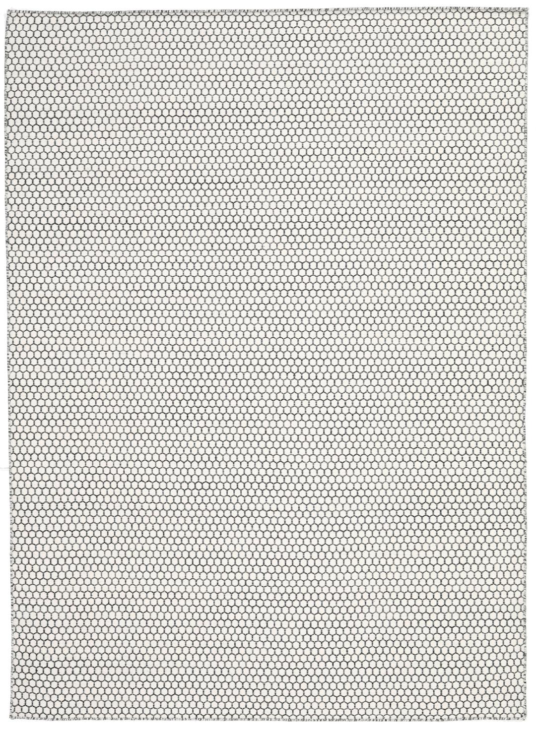 Kelim Honey Comb - Cremă albă / Negru - 210 x 290 cm