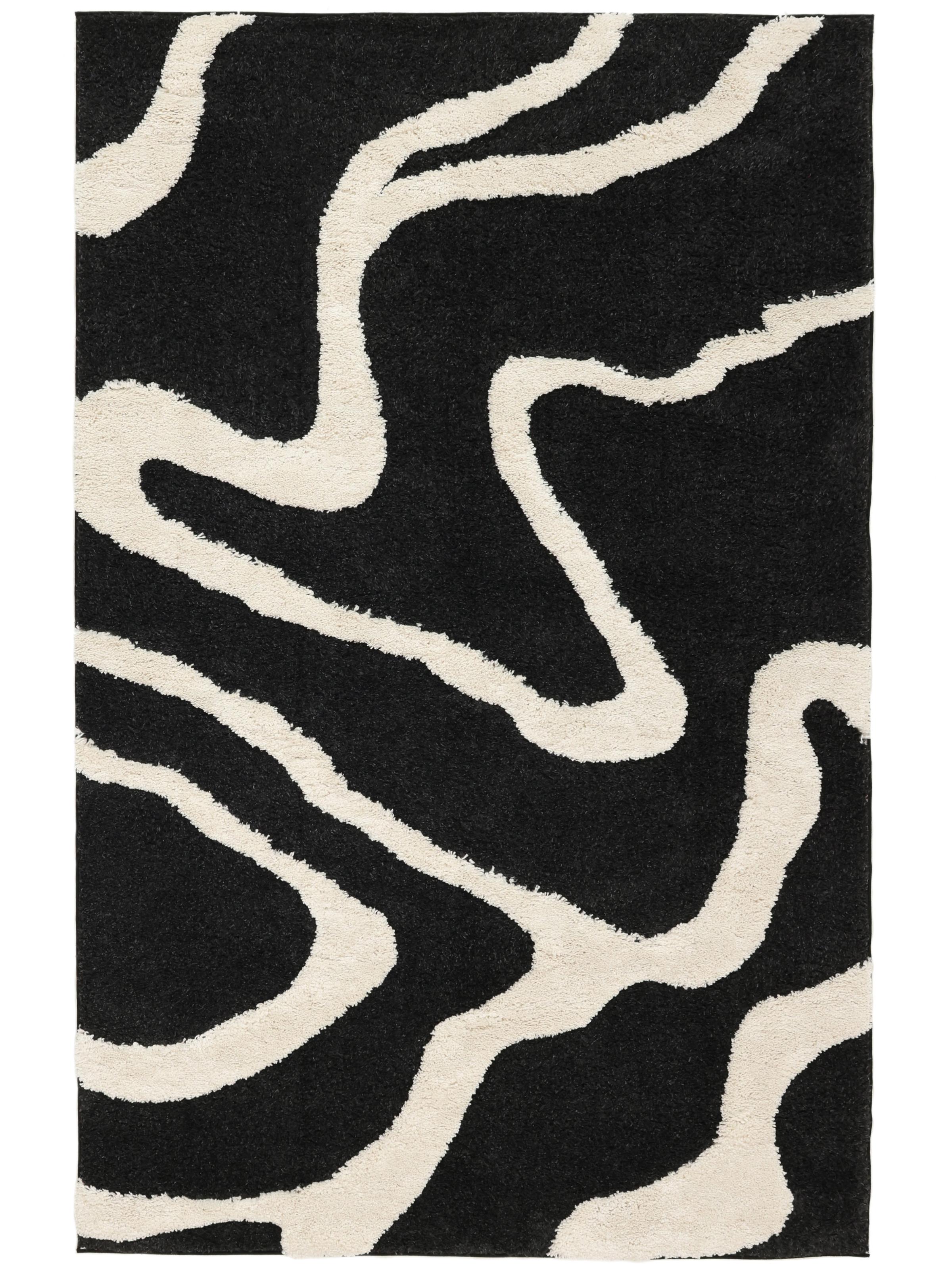 100 200 Rug Ginori - Black / Off White 200 x 300 cm Rug - Rugvista