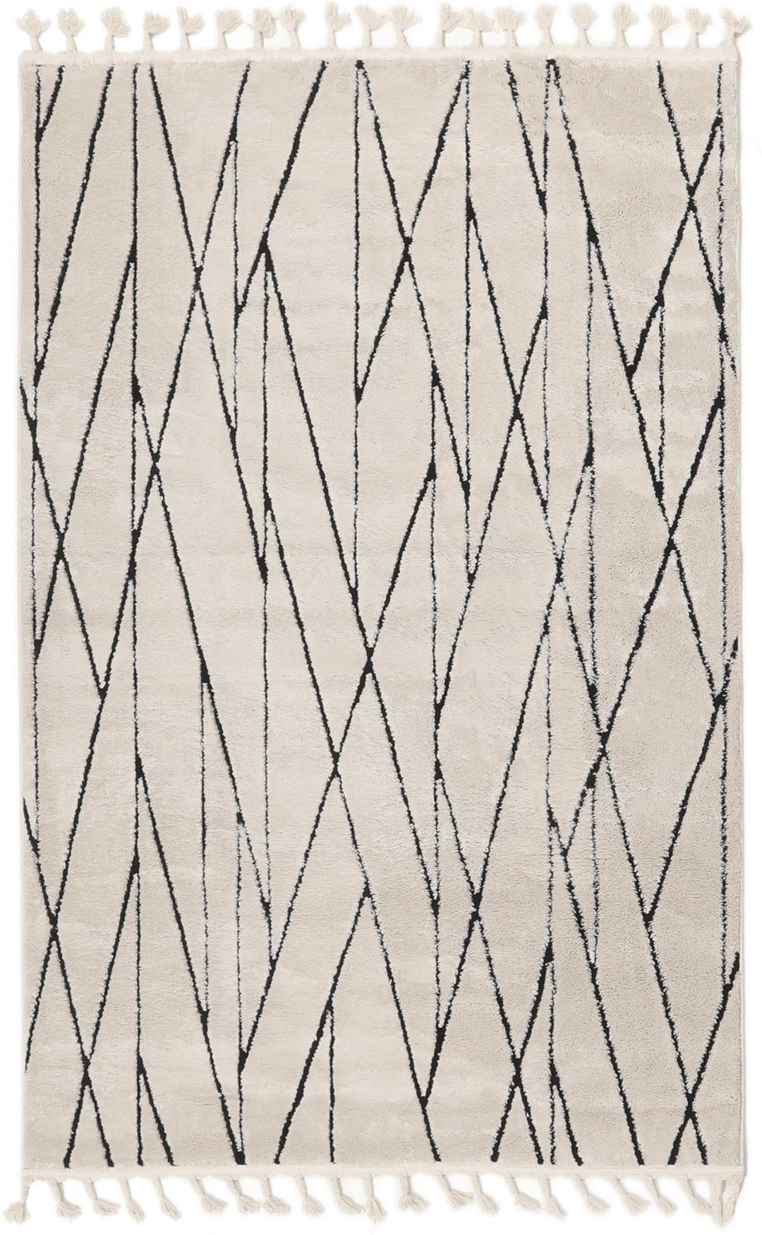 Kenitra - Cream white / Black - 140 x 200 cm