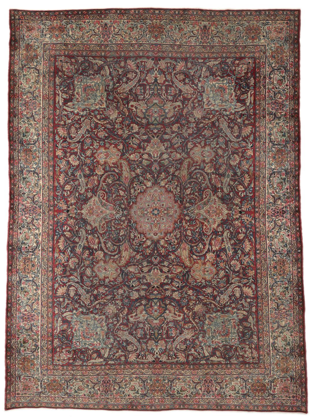 Handgeknoopt tapijt uit Persia in rood