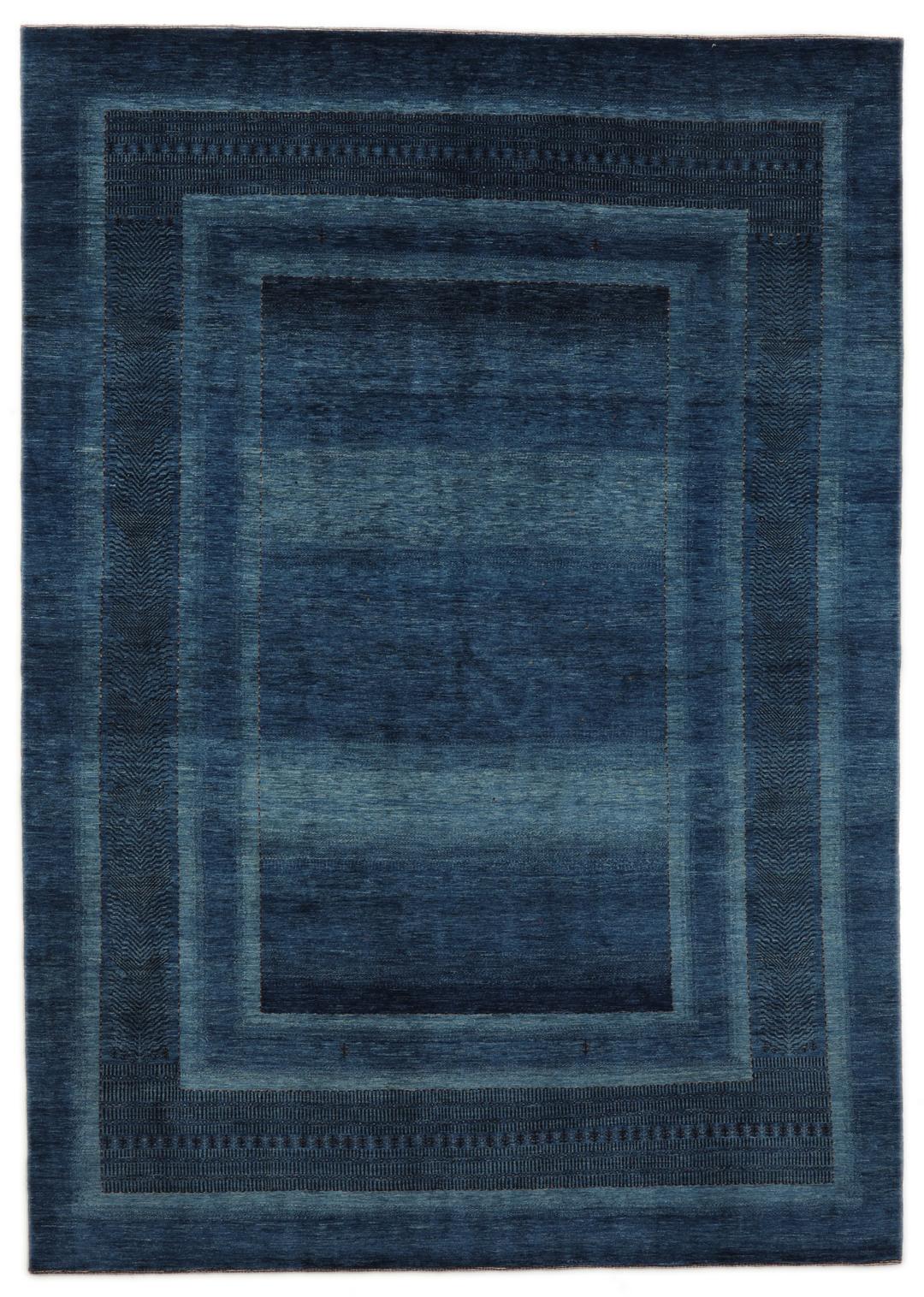Hand-knotted blue Loribaft Fine rug from the Middle East