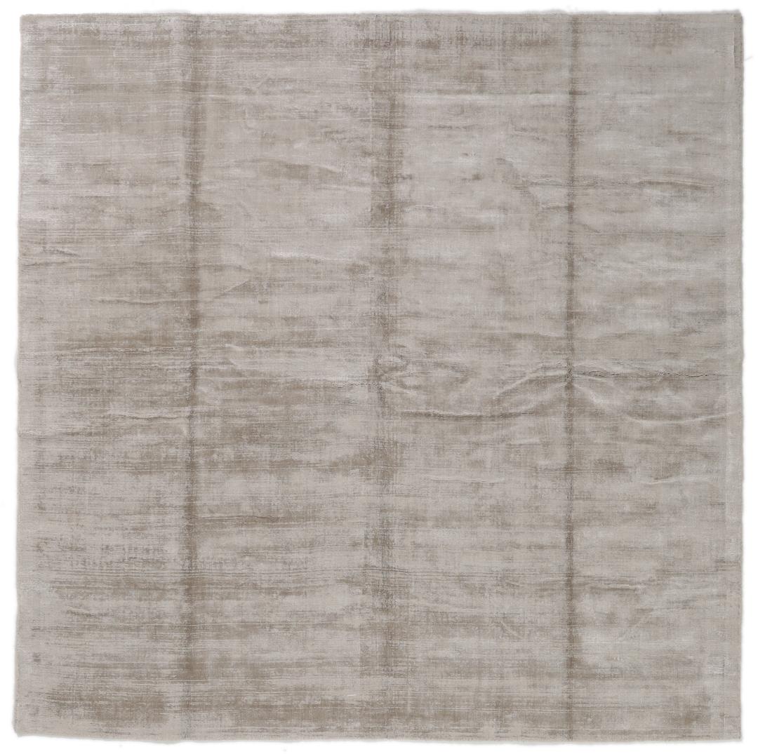 Vierkant handgeweven tapijt uit India in beige